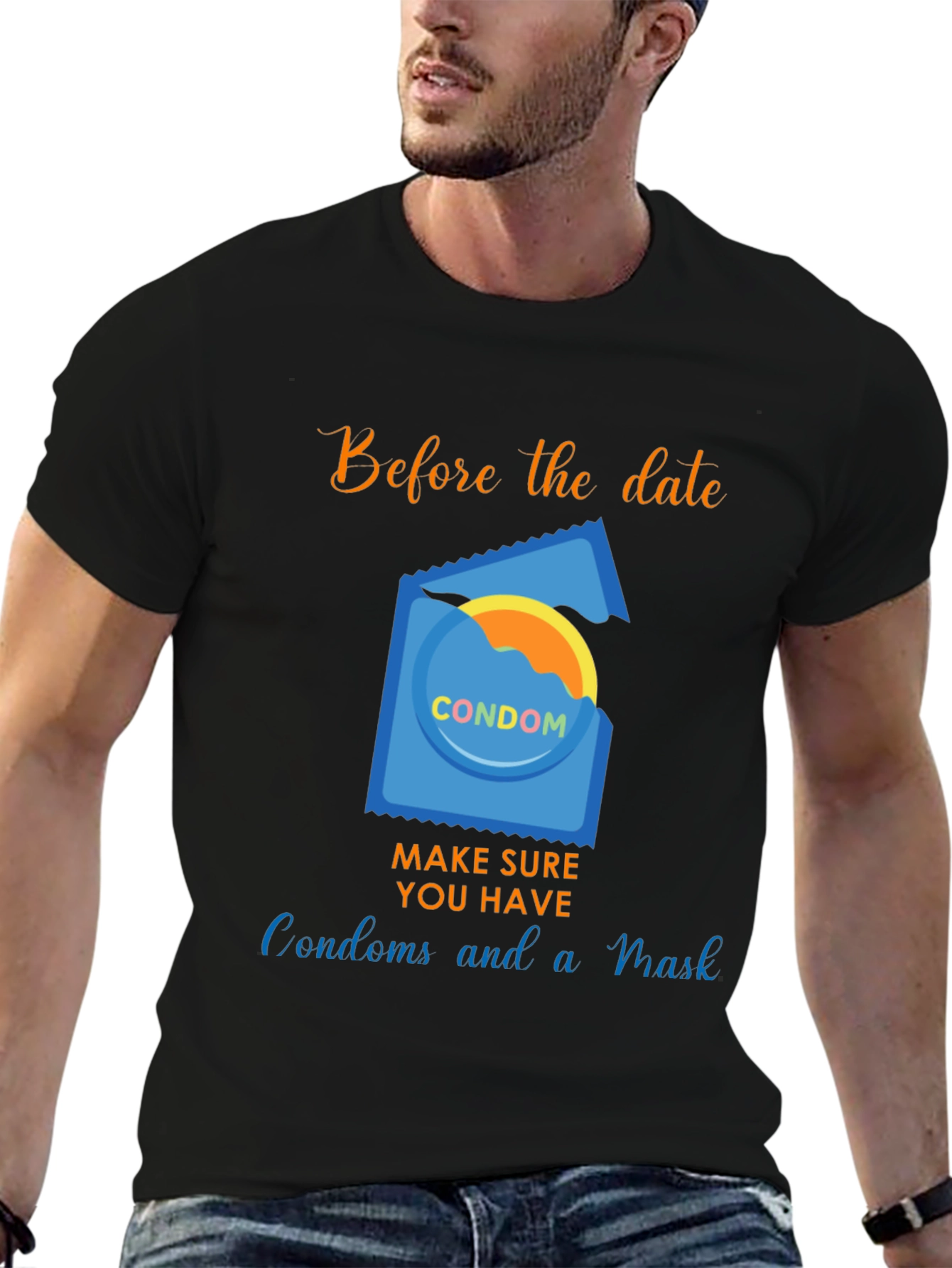 Before the Date T-Shirt - Condoms and Mask
