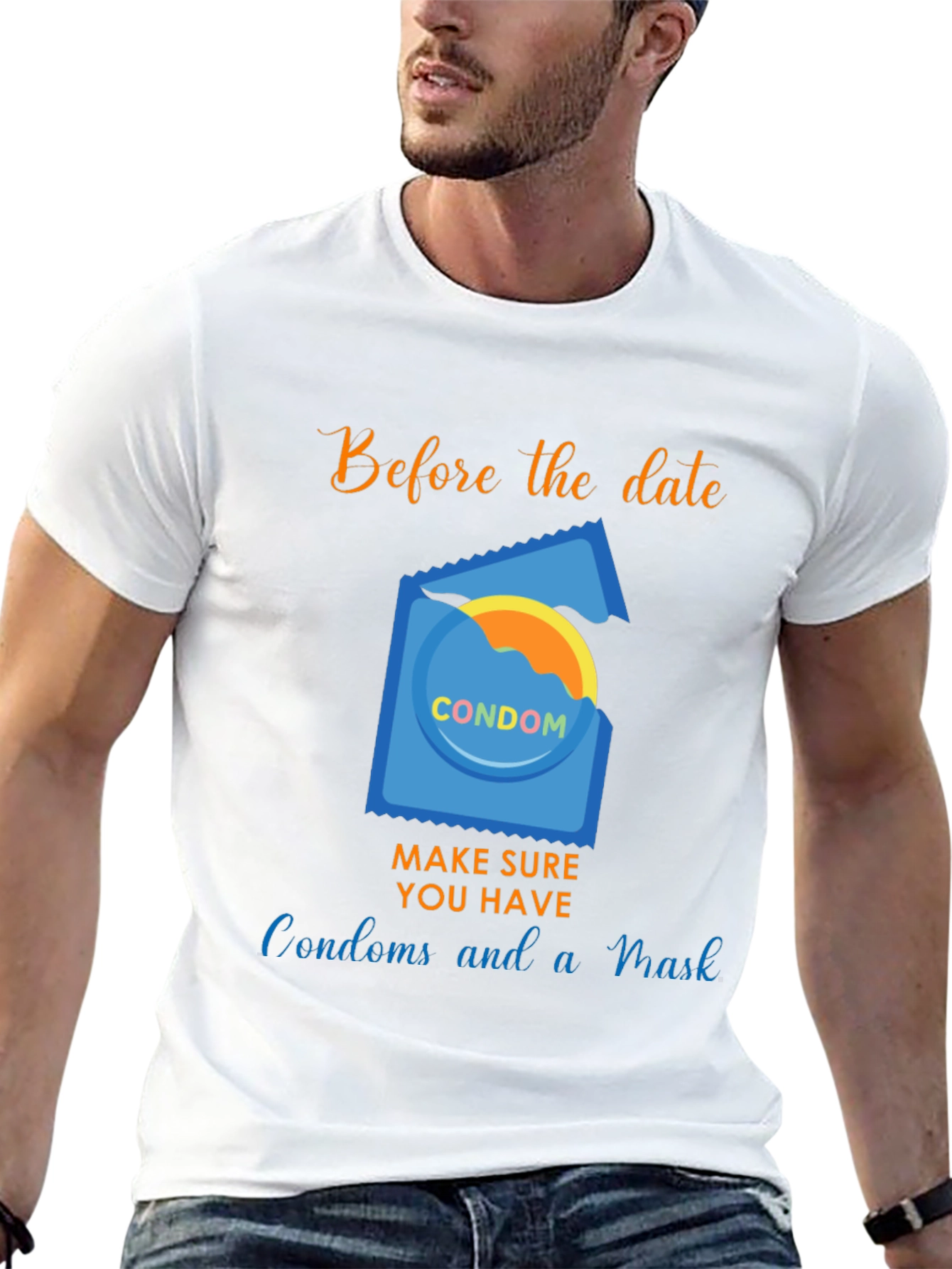 Before the Date T-Shirt - Condoms and Mask