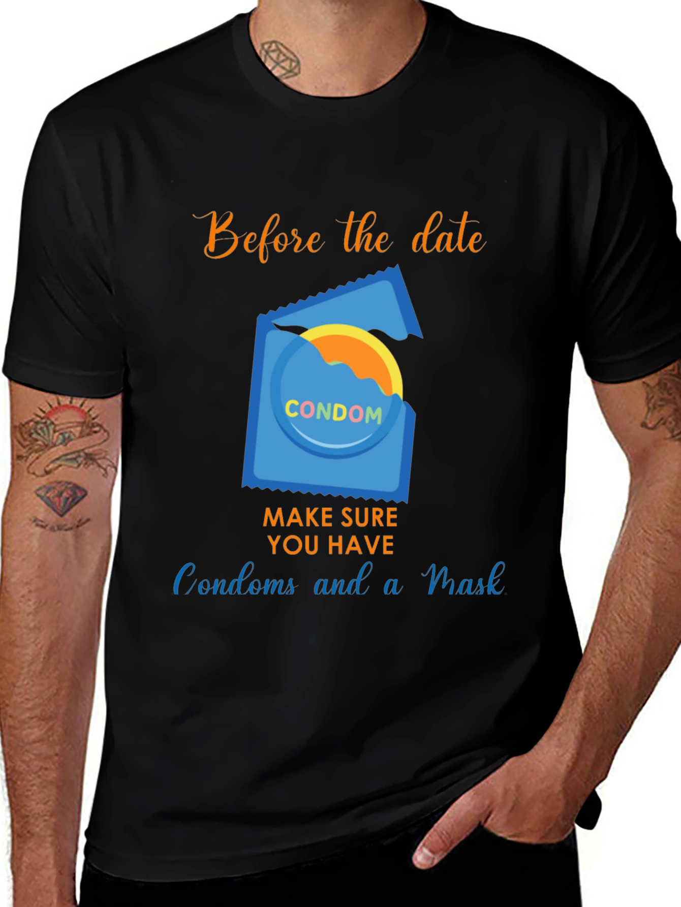 Before the Date T-Shirt - Condoms and Mask