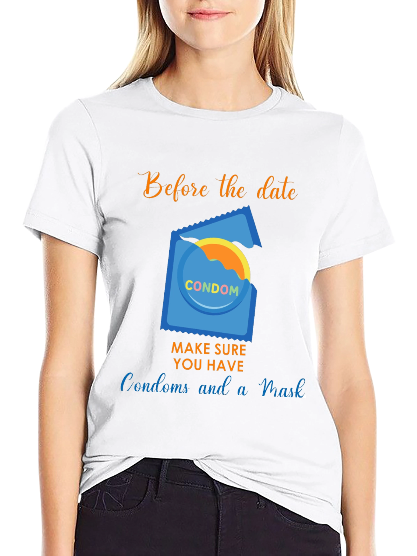 Before the Date T-Shirt - Condoms and Mask