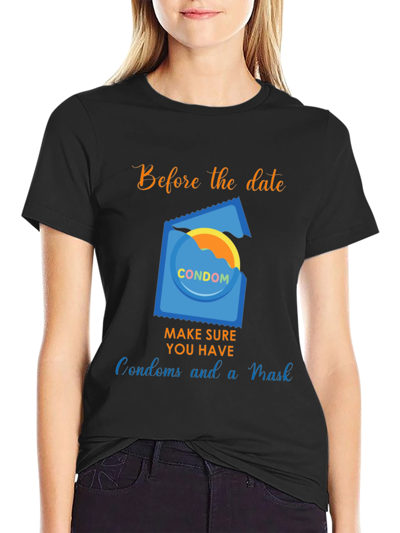 Before the Date T-Shirt - Condoms and Mask