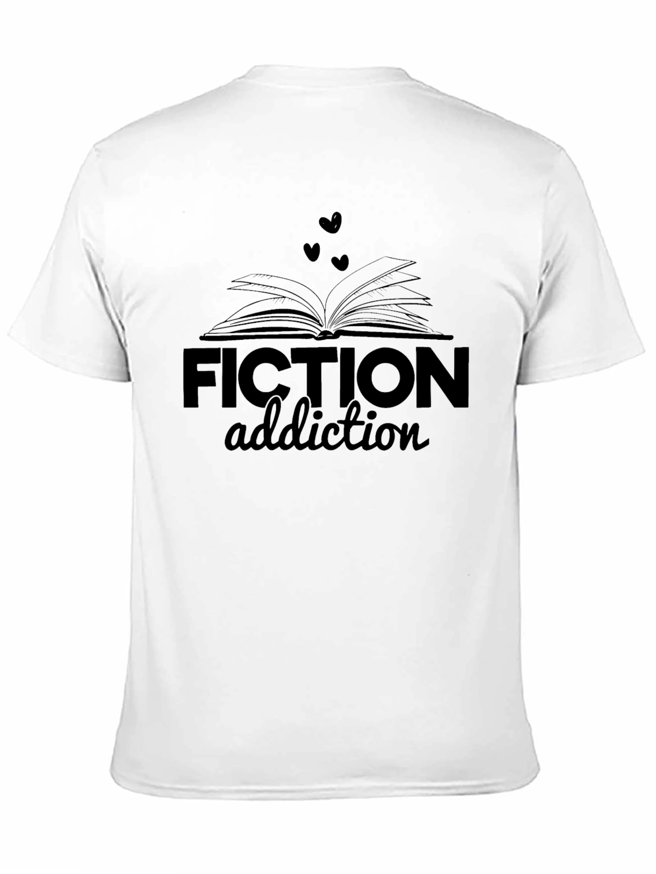 Fiction Addiction Black T-Shirt - Book Lover Tee
