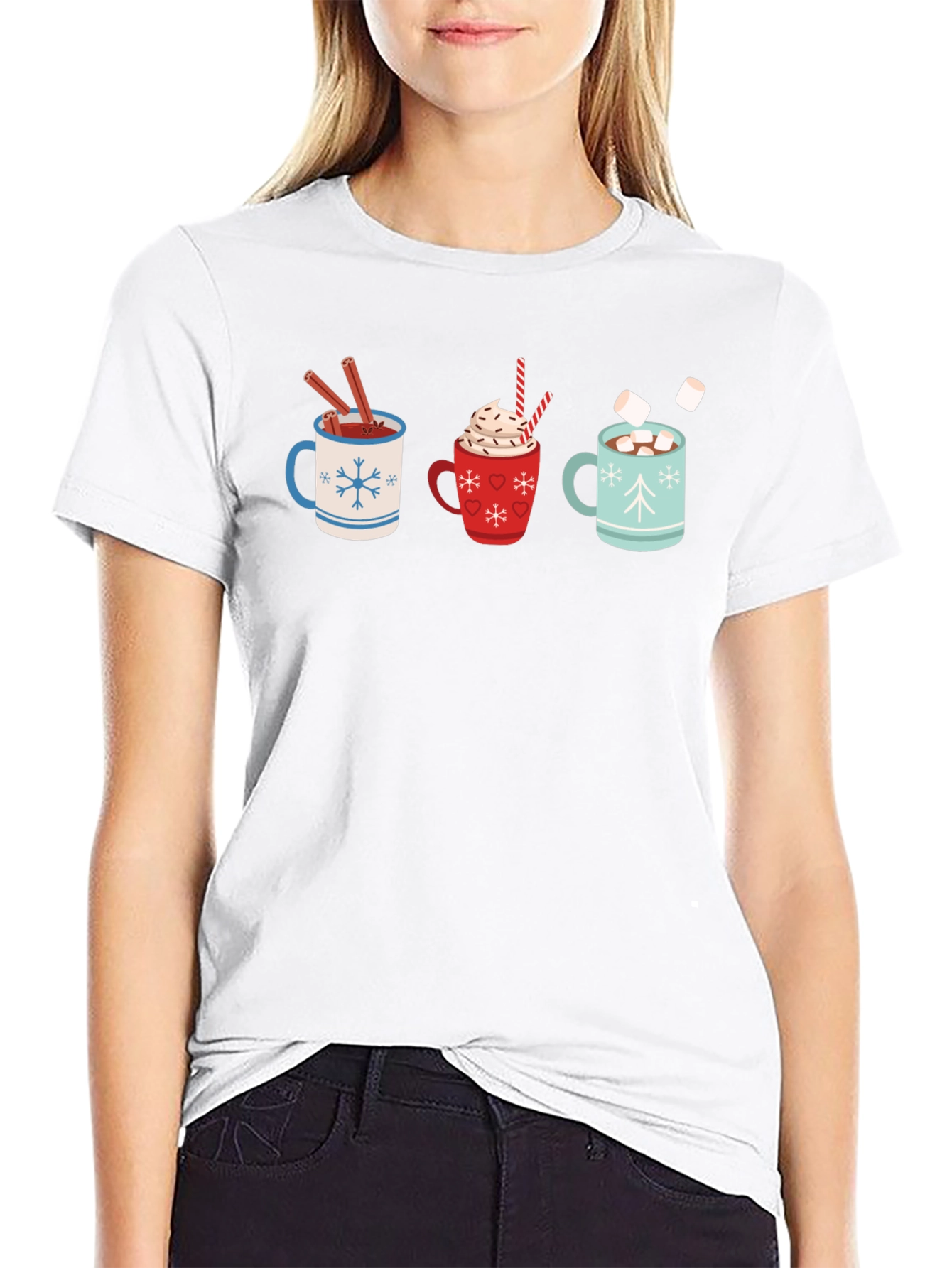 Hot Cocoa Mugs Graphic T-Shirt