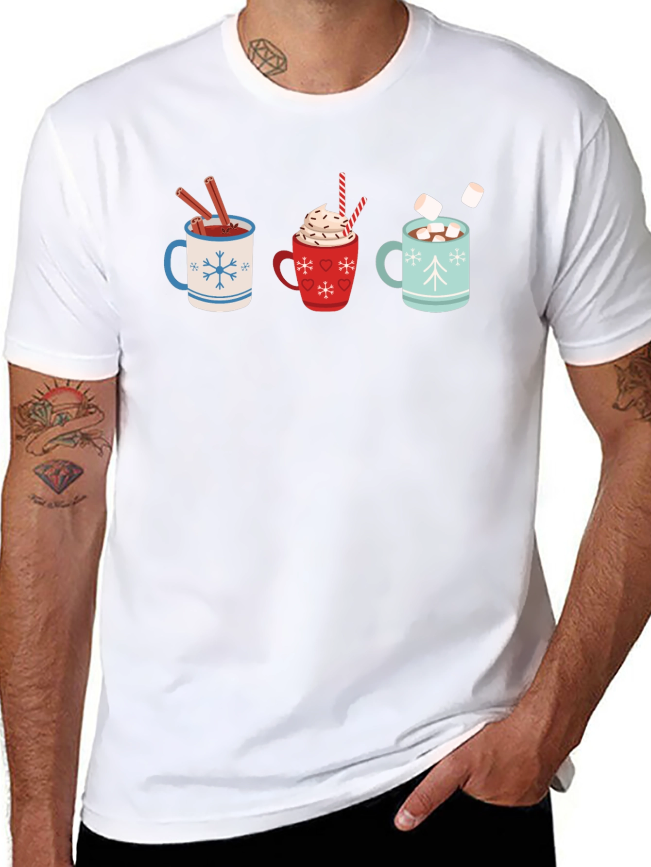 Hot Cocoa Mugs Graphic T-Shirt
