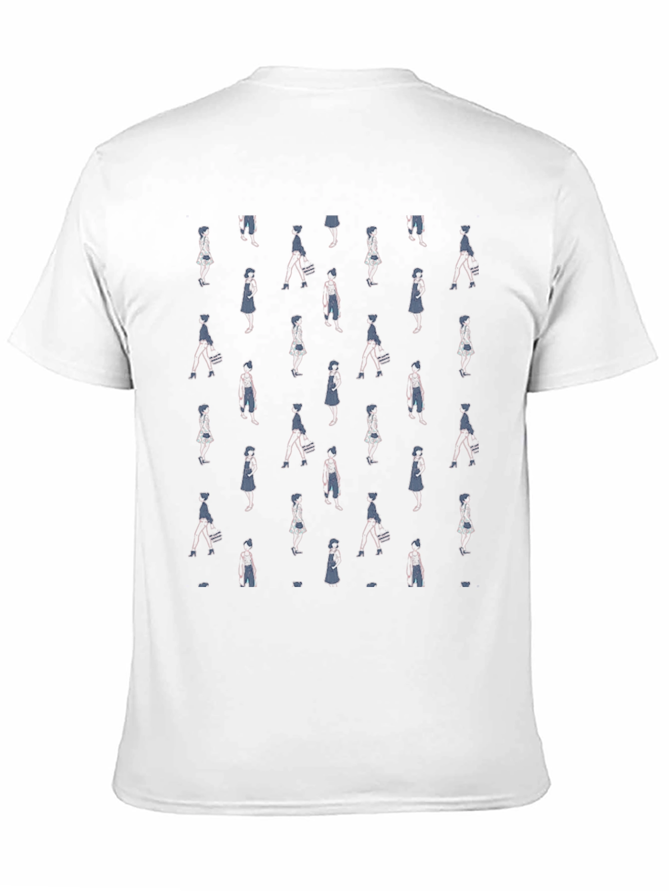 Patterned Womens Figure Black Graphic T-Shirt