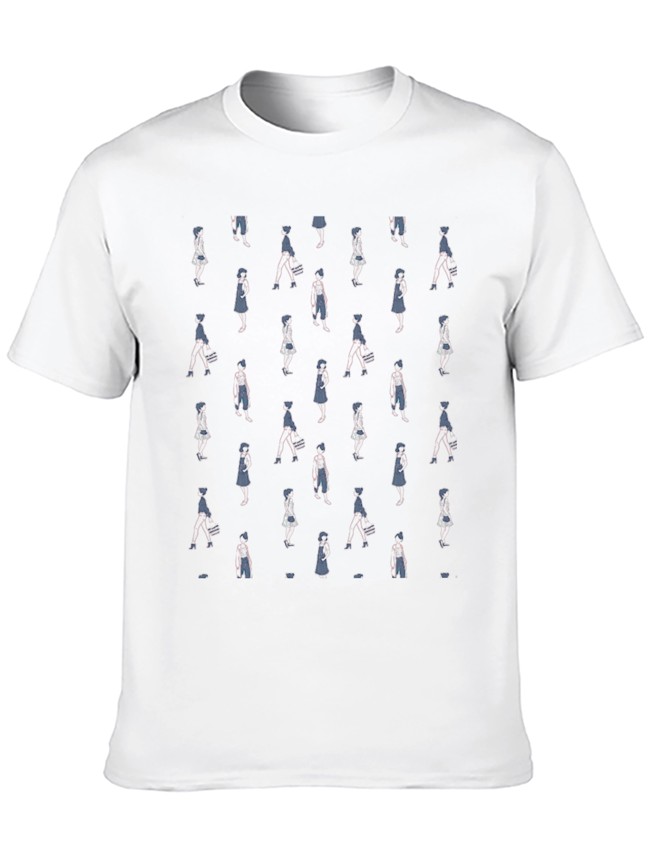 Patterned Womens Figure Black Graphic T-Shirt