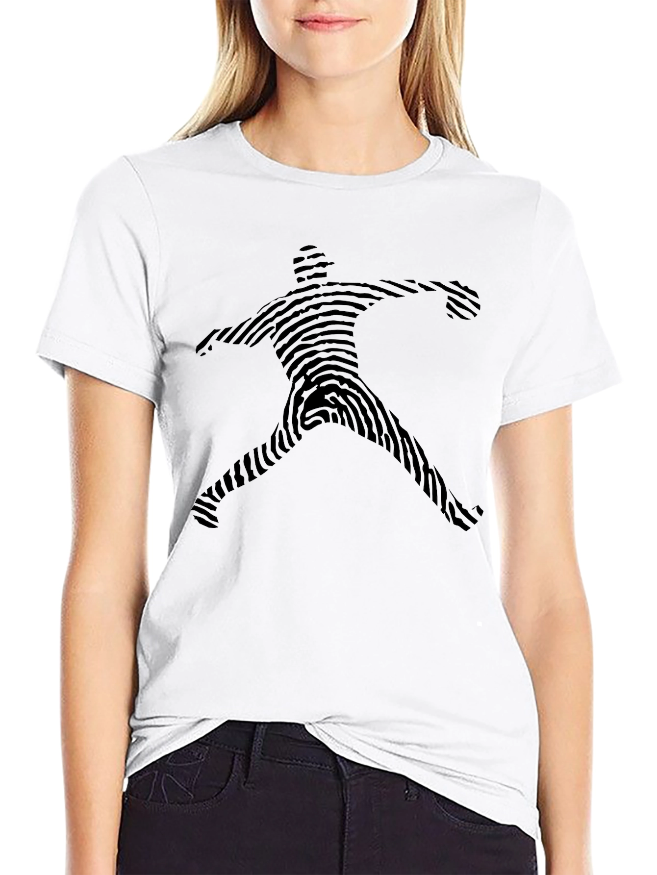 Fingerprint Jordan T-Shirt - Black Cotton Graphic Tee