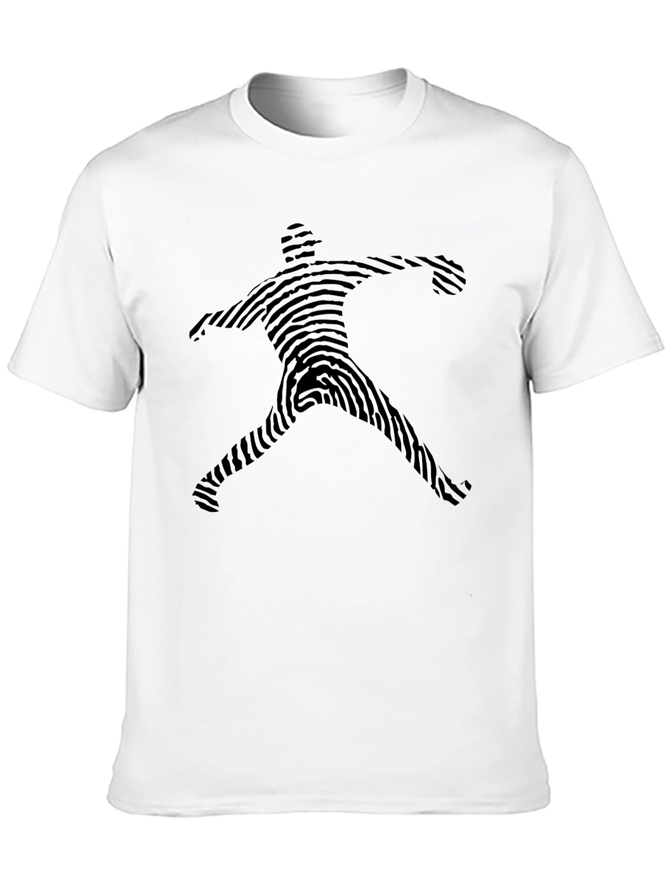 Fingerprint Jordan T-Shirt - Black Cotton Graphic Tee