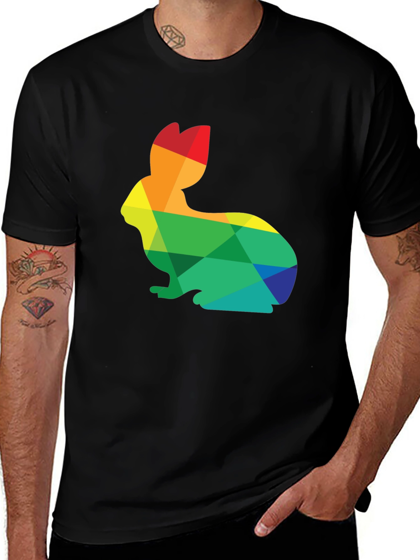 Rainbow Rabbit Graphic T-Shirt - Soft Cotton Blend