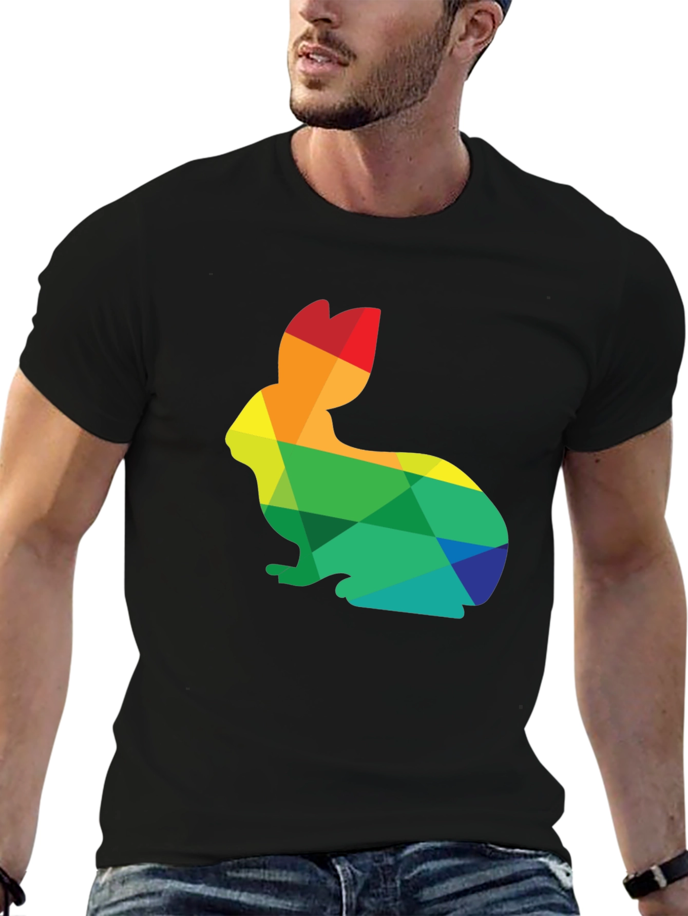 Rainbow Rabbit Graphic T-Shirt - Soft Cotton Blend