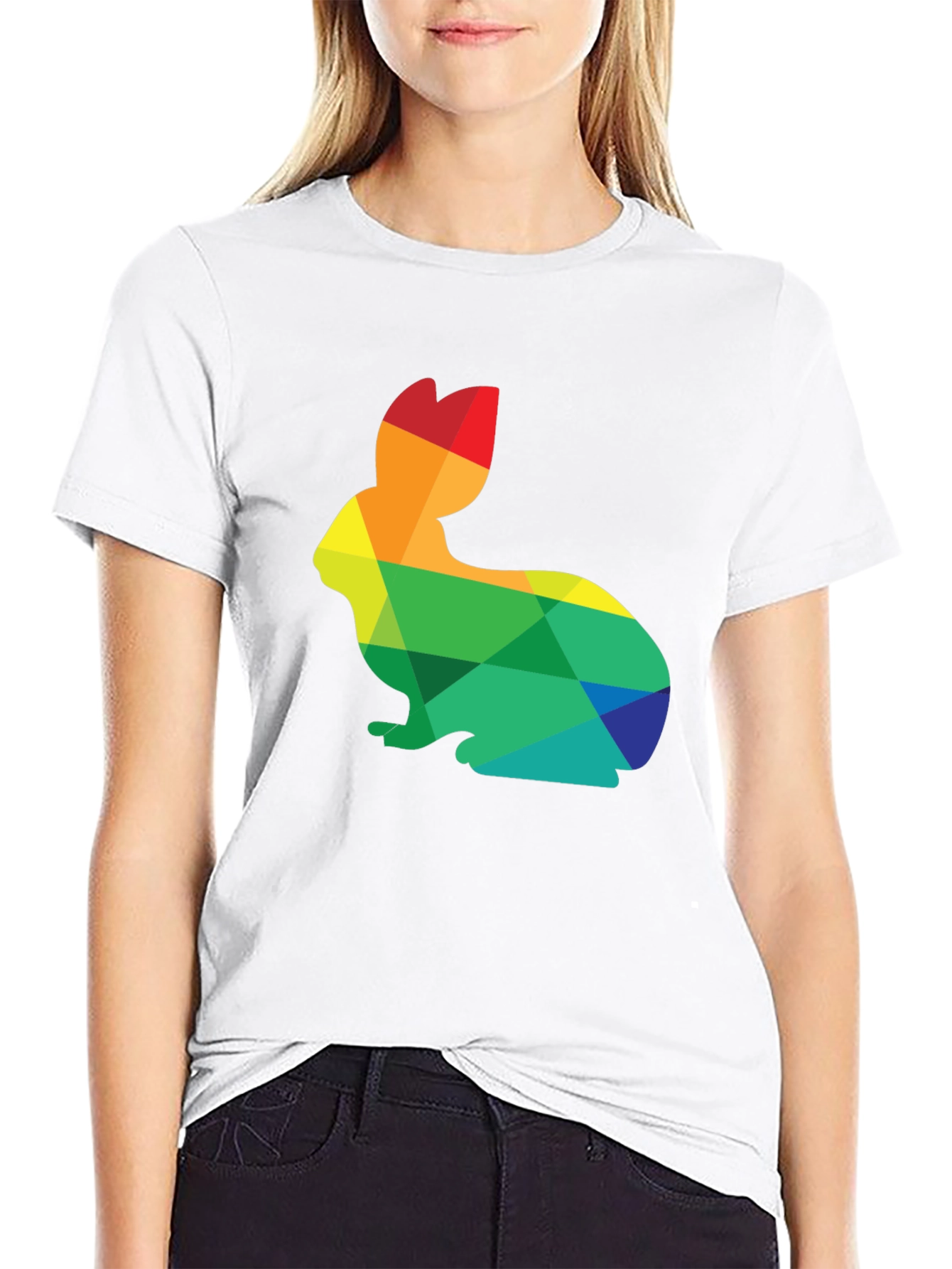 Rainbow Rabbit Graphic T-Shirt - Soft Cotton Blend