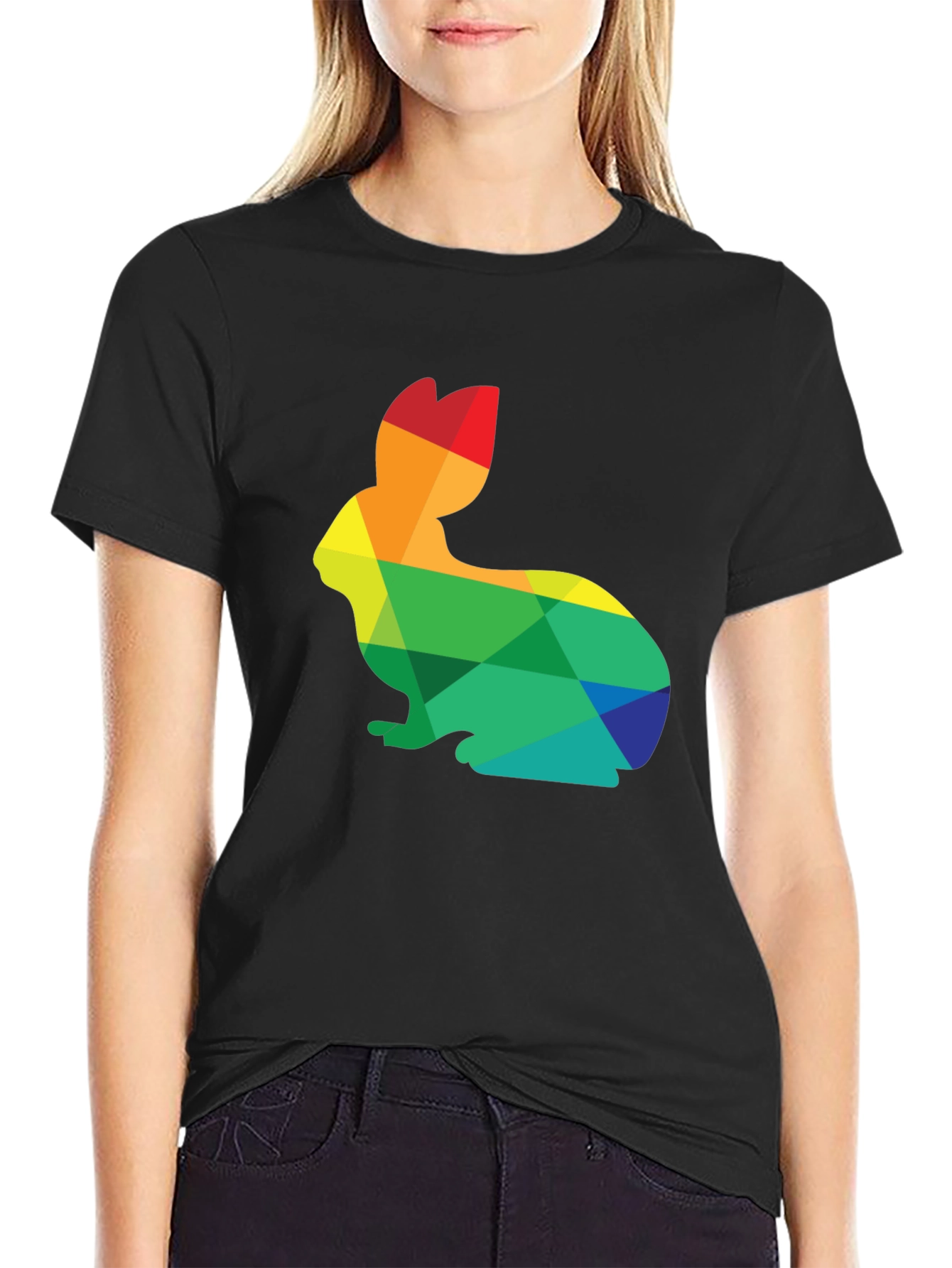 Rainbow Rabbit Graphic T-Shirt - Soft Cotton Blend