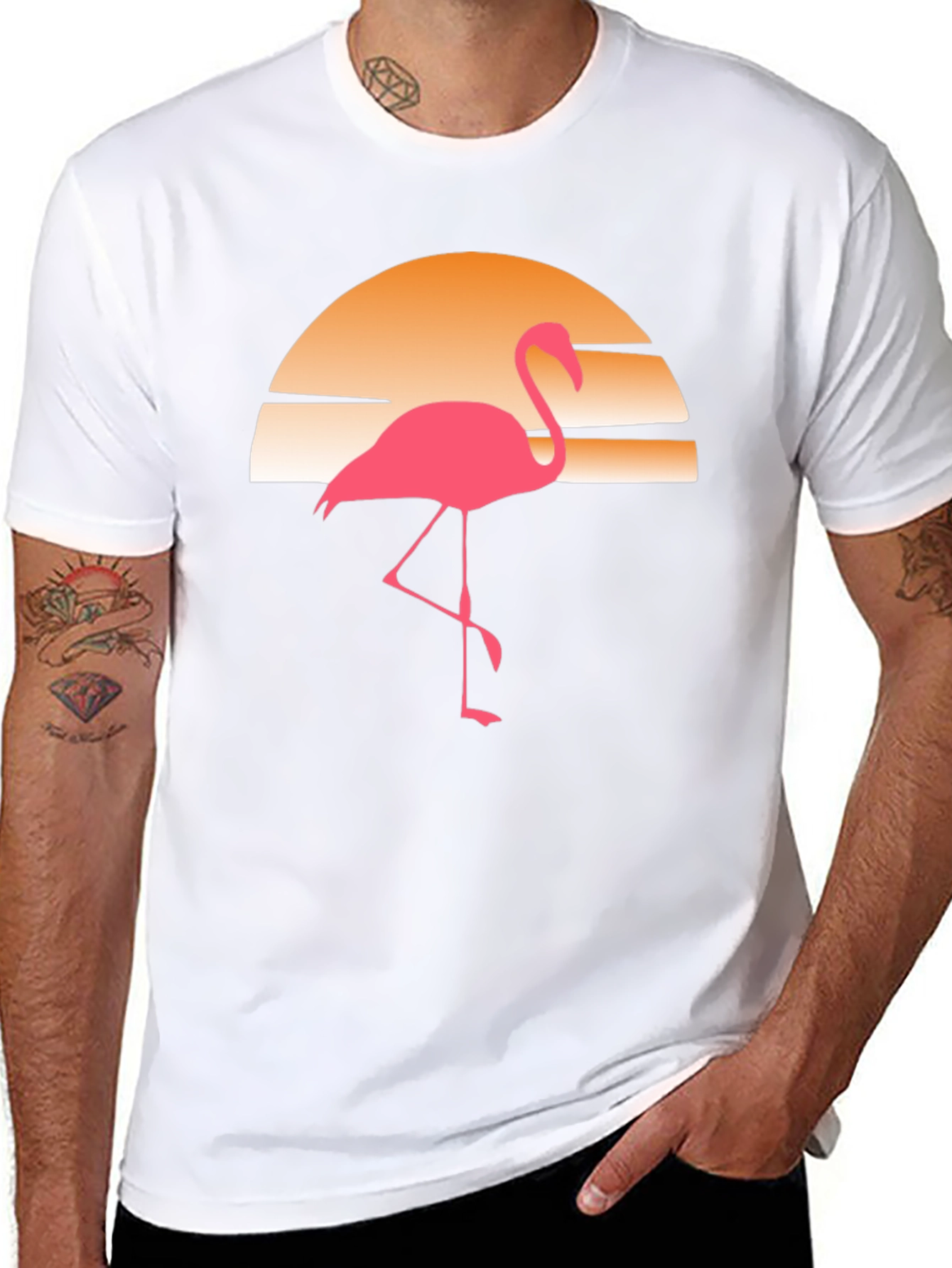 Retro Flamingo Sunset Graphic Tee