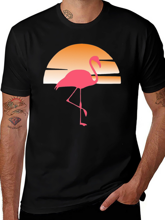 Retro Flamingo Sunset Graphic Tee