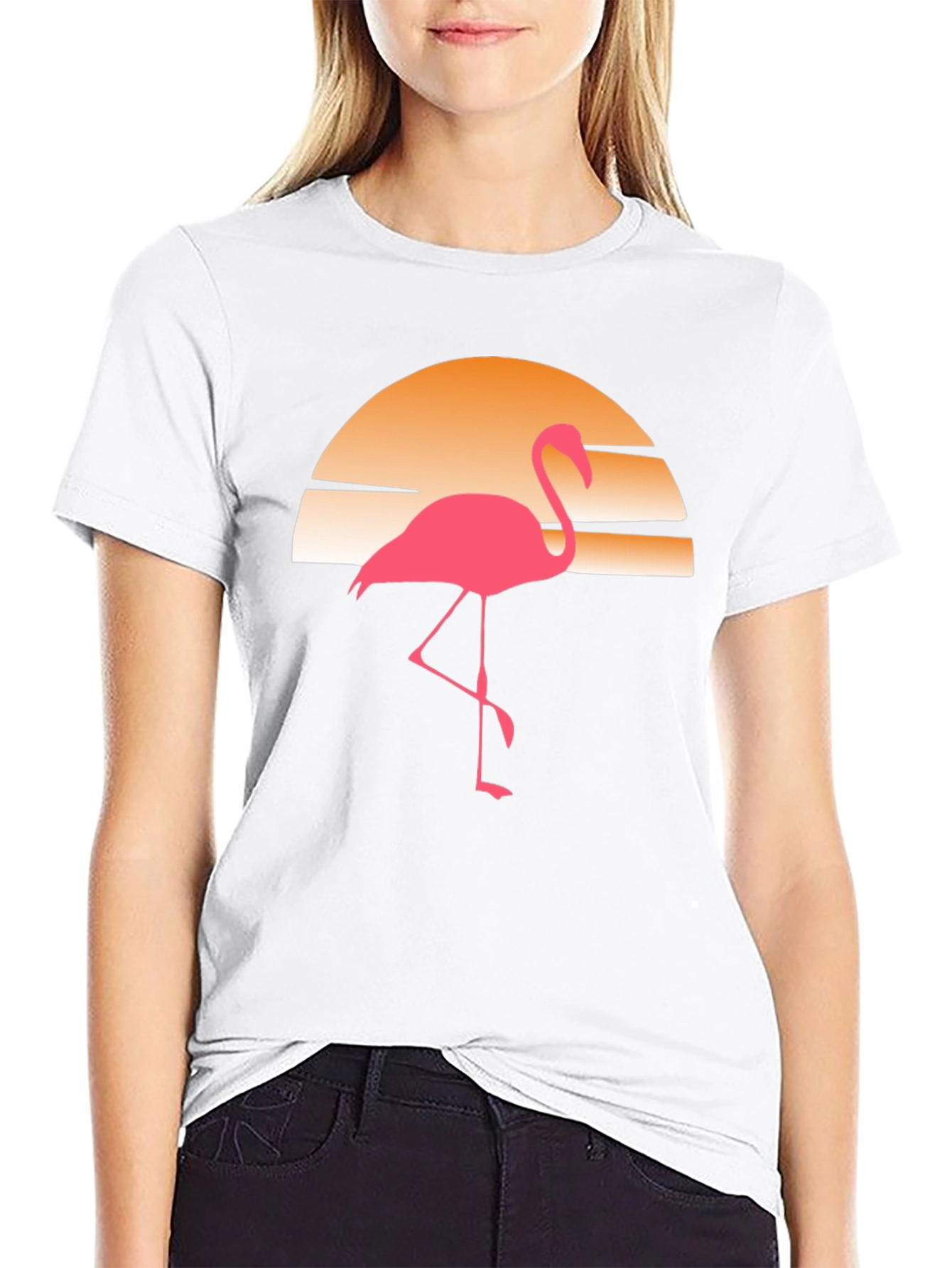 Retro Flamingo Sunset Graphic Tee
