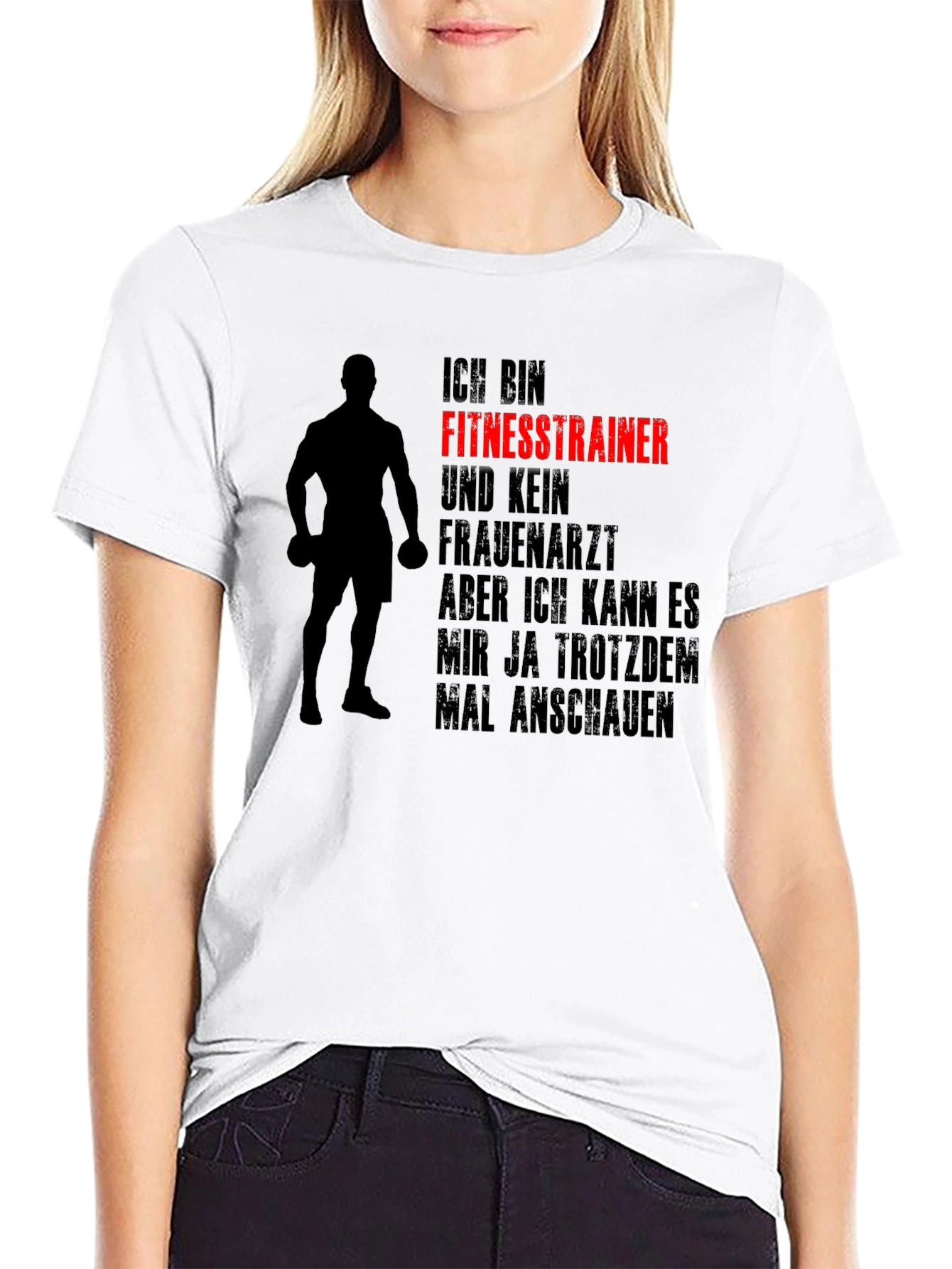Fitness Trainer T-Shirt - Funny German Text Graphic Tee
