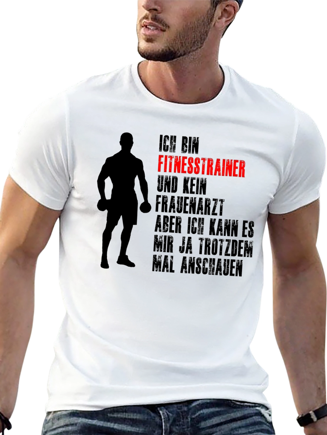 Fitness Trainer T-Shirt - Funny German Text Graphic Tee