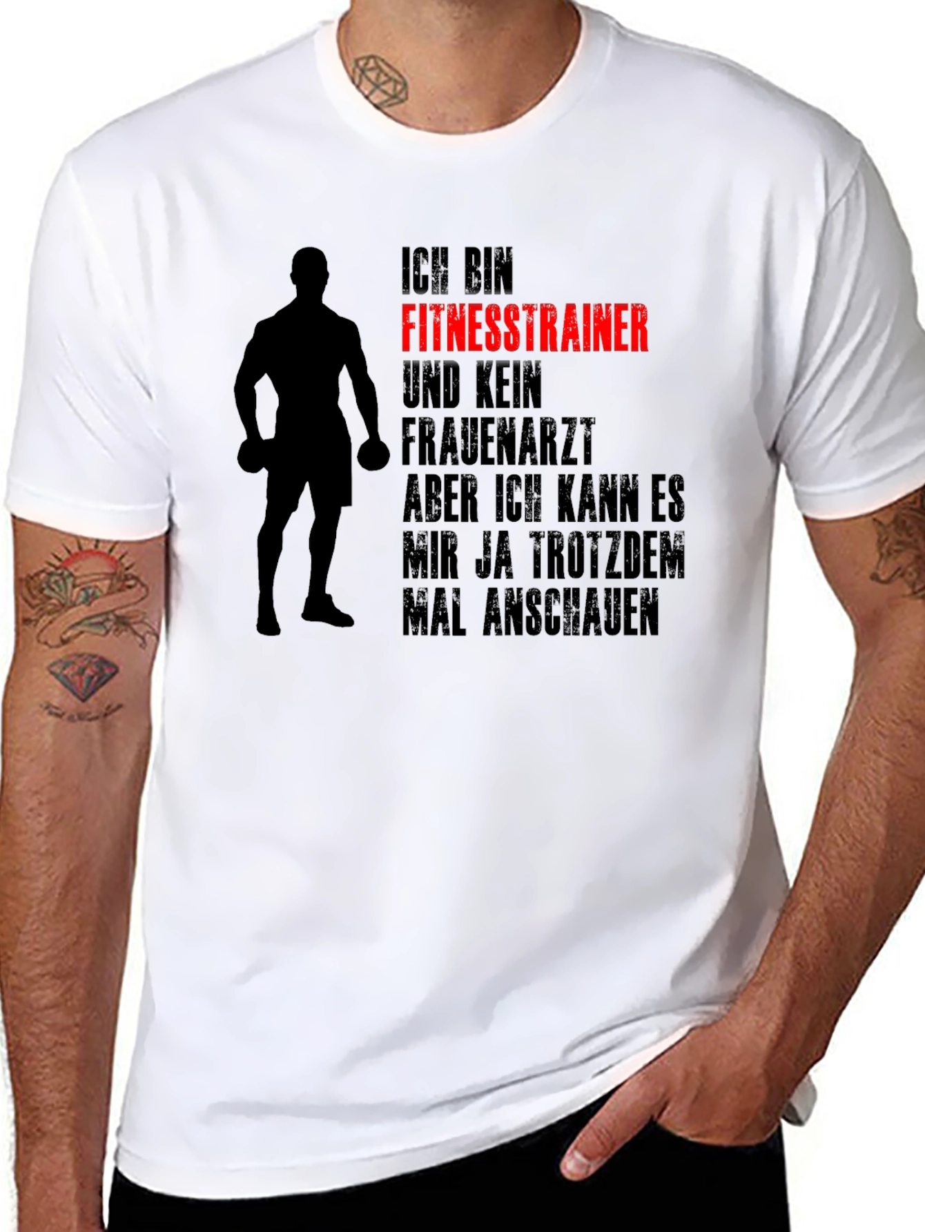 Fitness Trainer T-Shirt - Funny German Text Graphic Tee