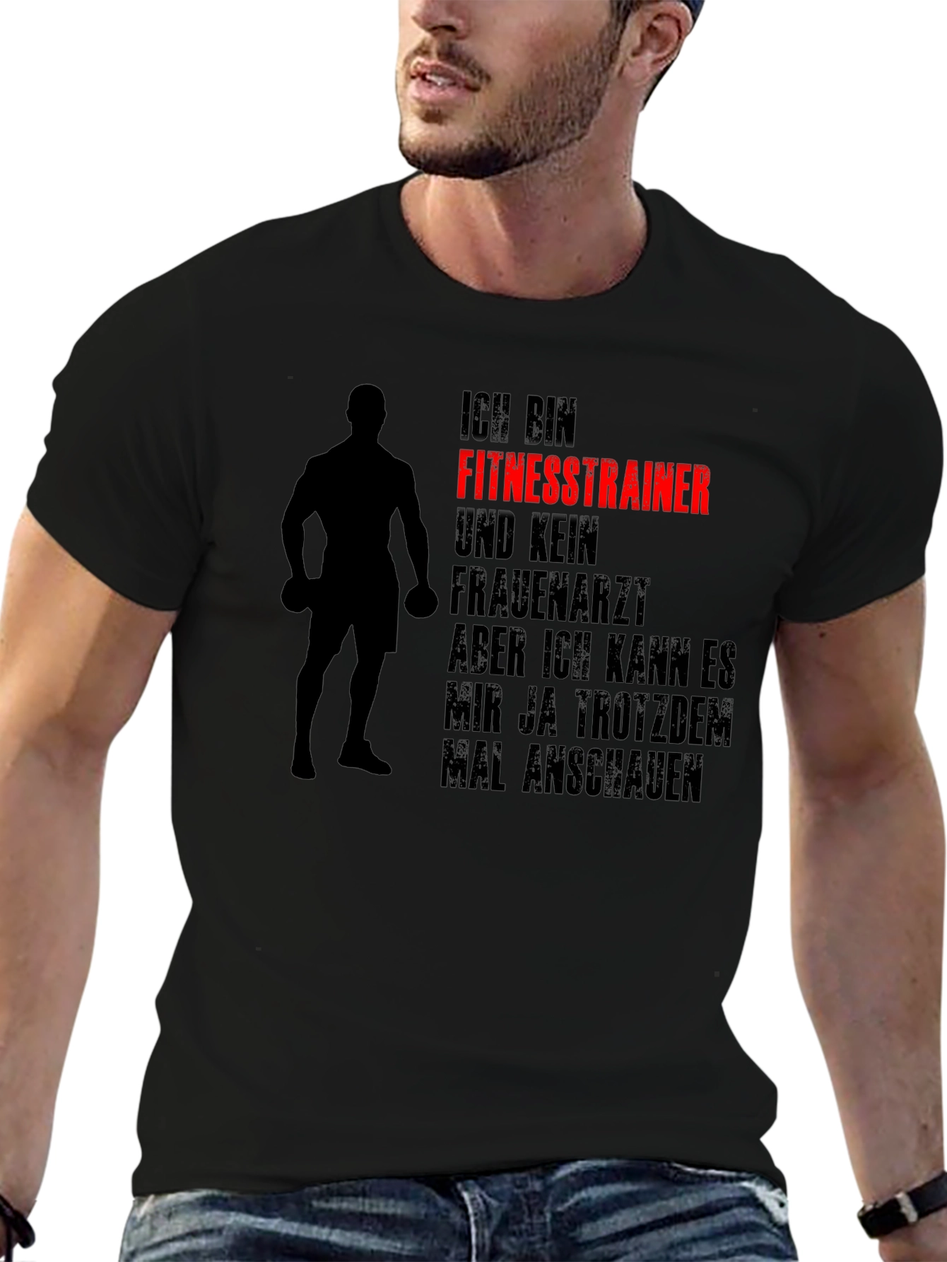 Fitness Trainer T-Shirt - Funny German Text Graphic Tee