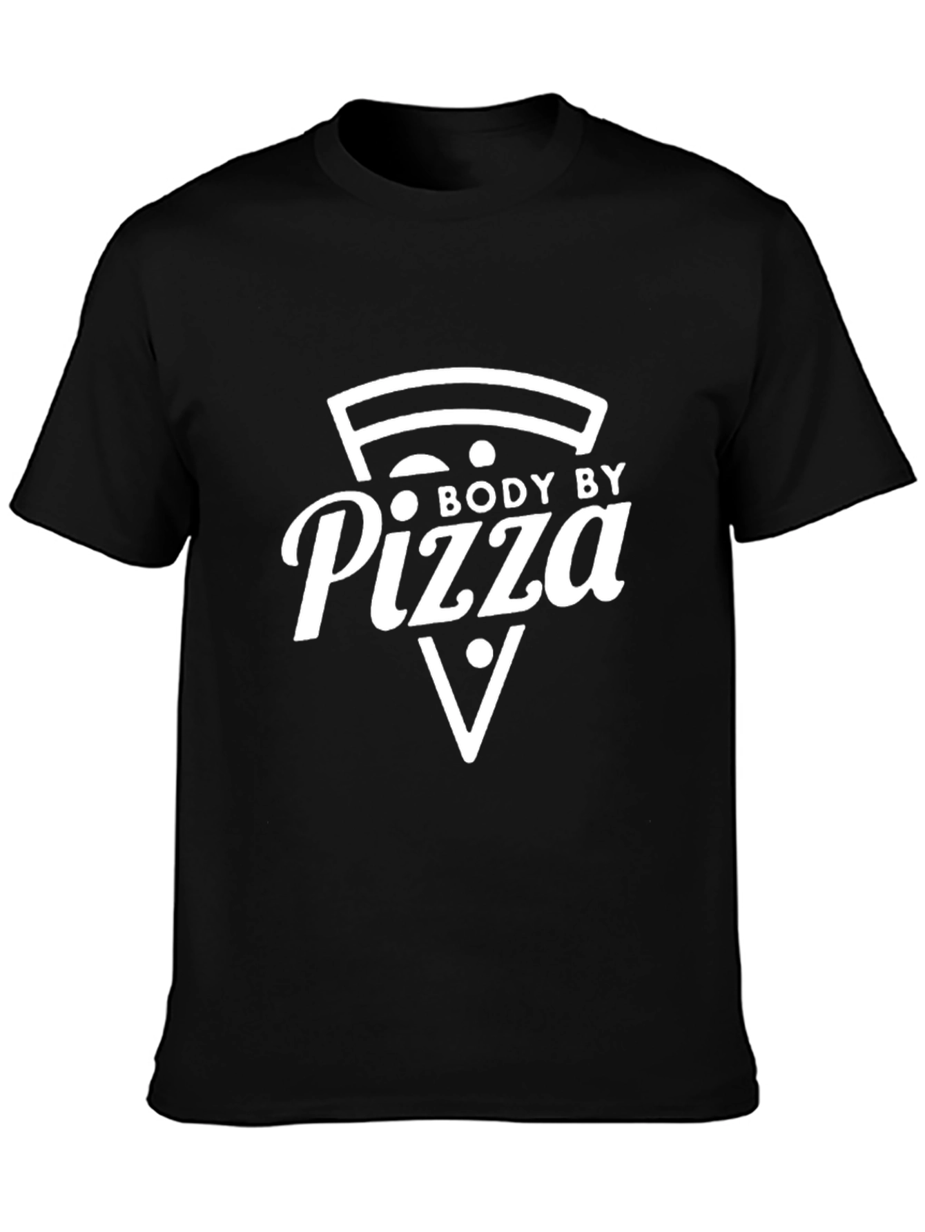 Body By Pizza Black Graphic T-Shirt