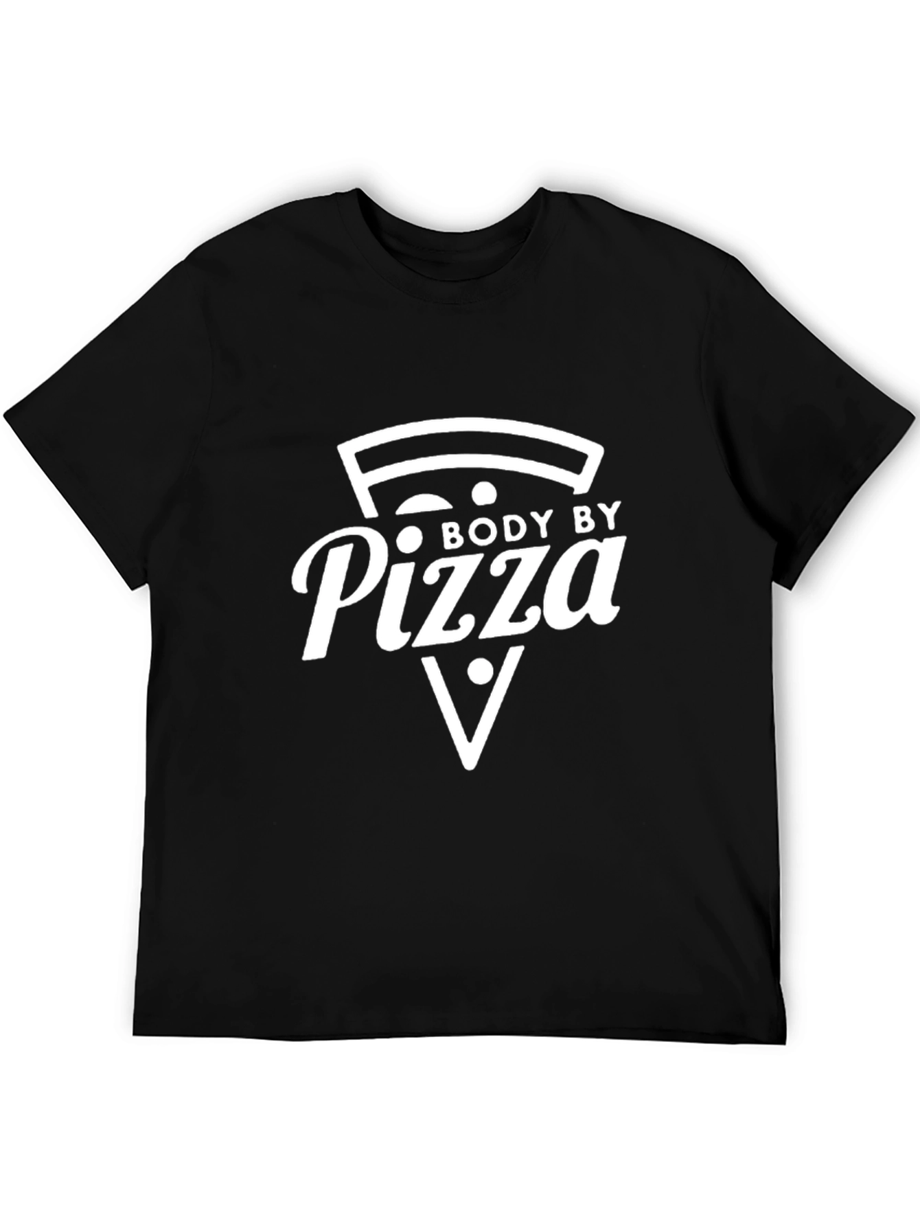 Body By Pizza Black Graphic T-Shirt