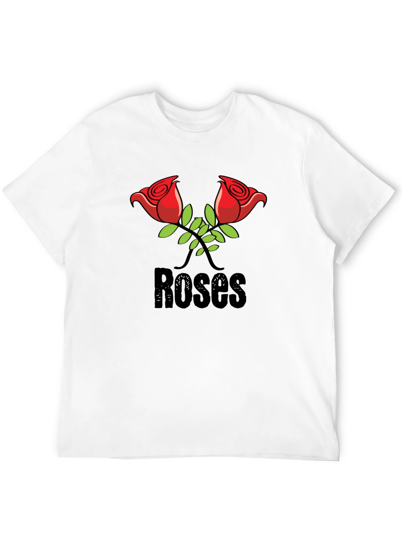 Roses Graphic Print Black T-Shirt