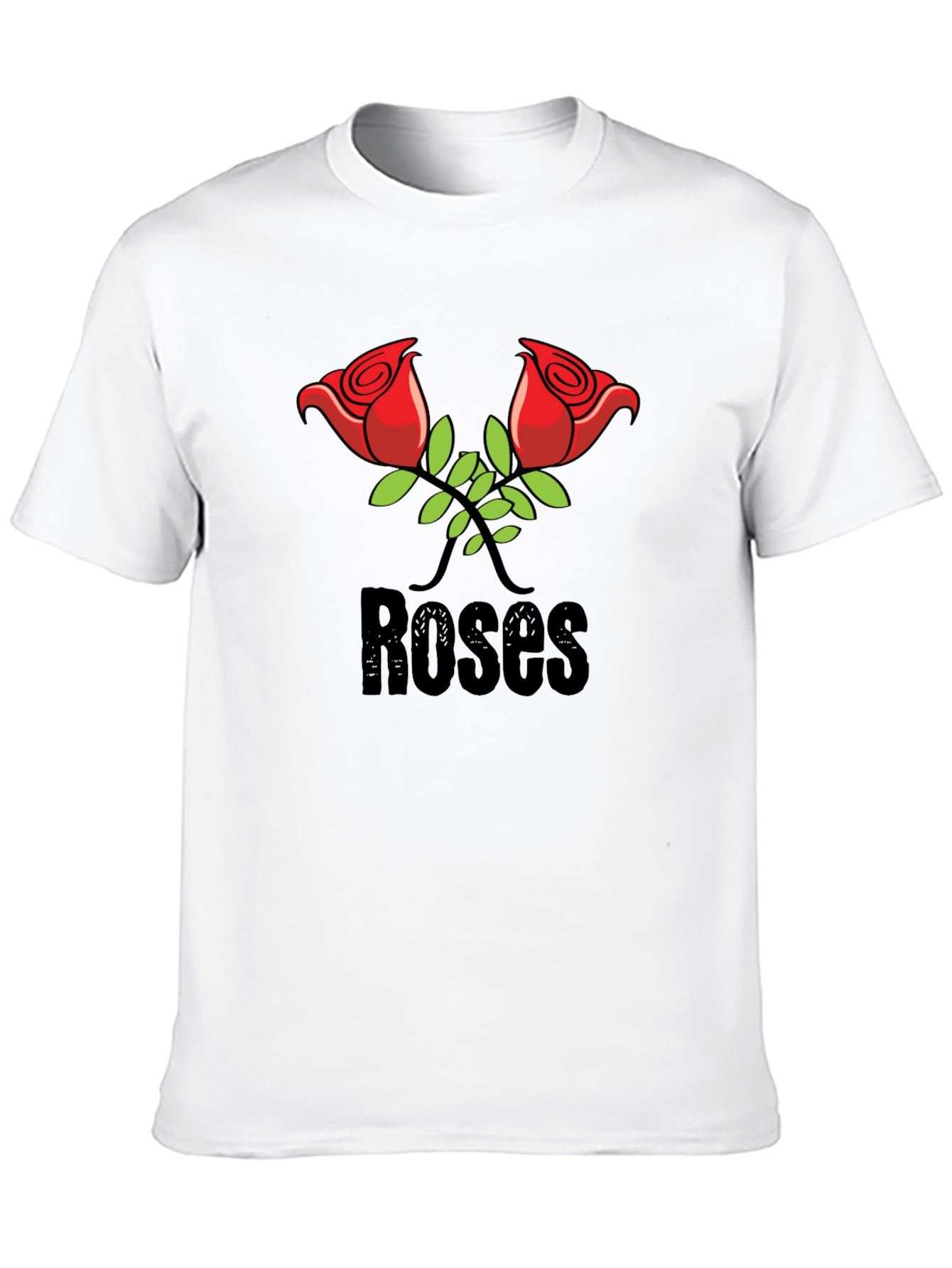 Roses Graphic Print Black T-Shirt