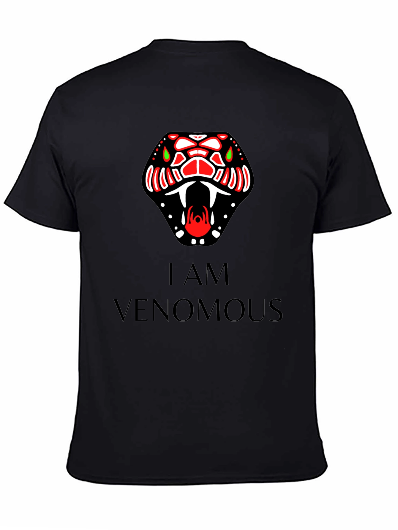 Venomous Snake Graphic Tee - Bold Black T-Shirt