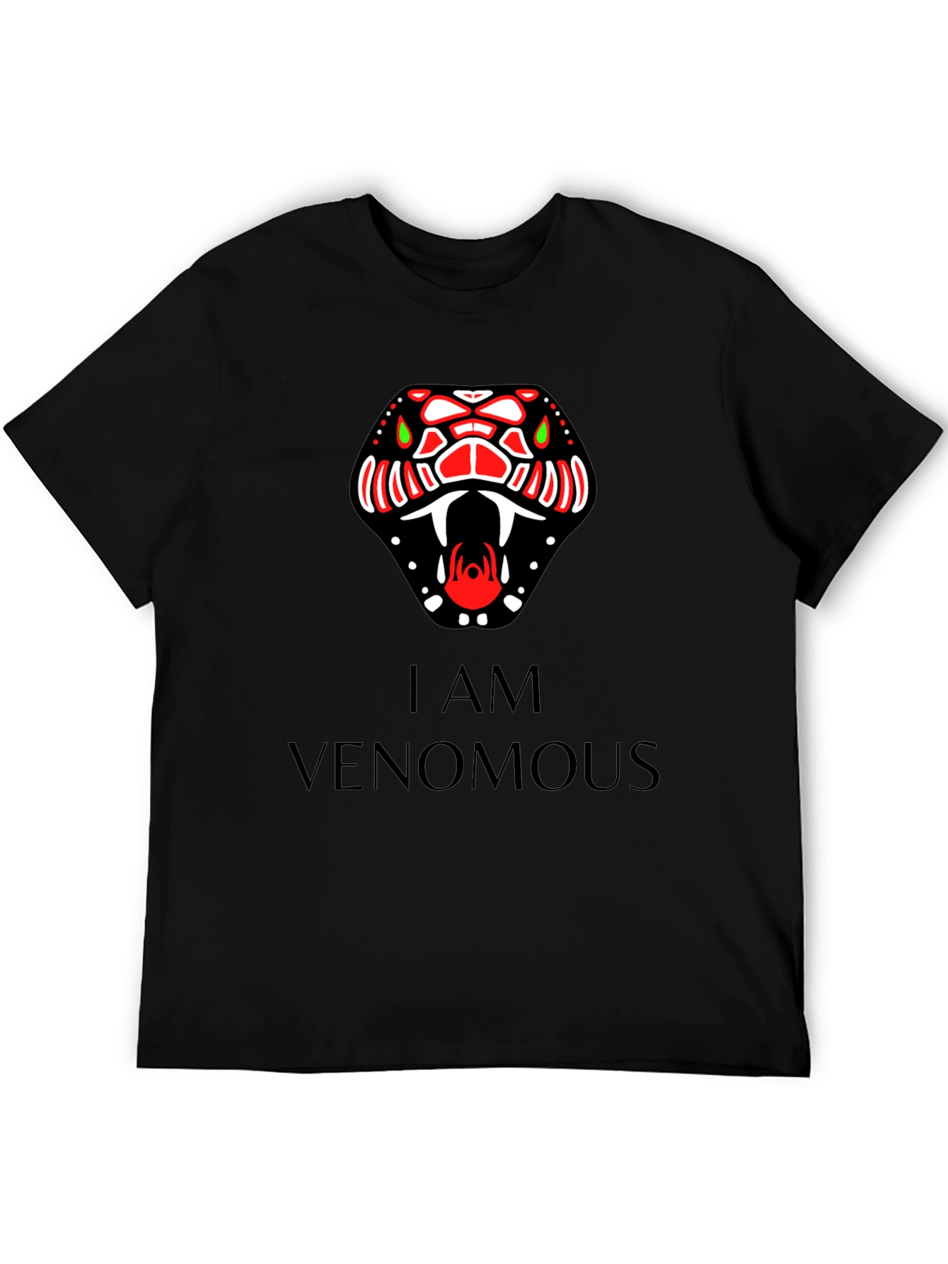 Venomous Snake Graphic Tee - Bold Black T-Shirt