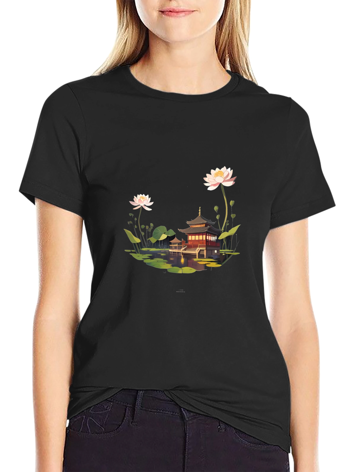 Lotus Pond Temple Black T-Shirt