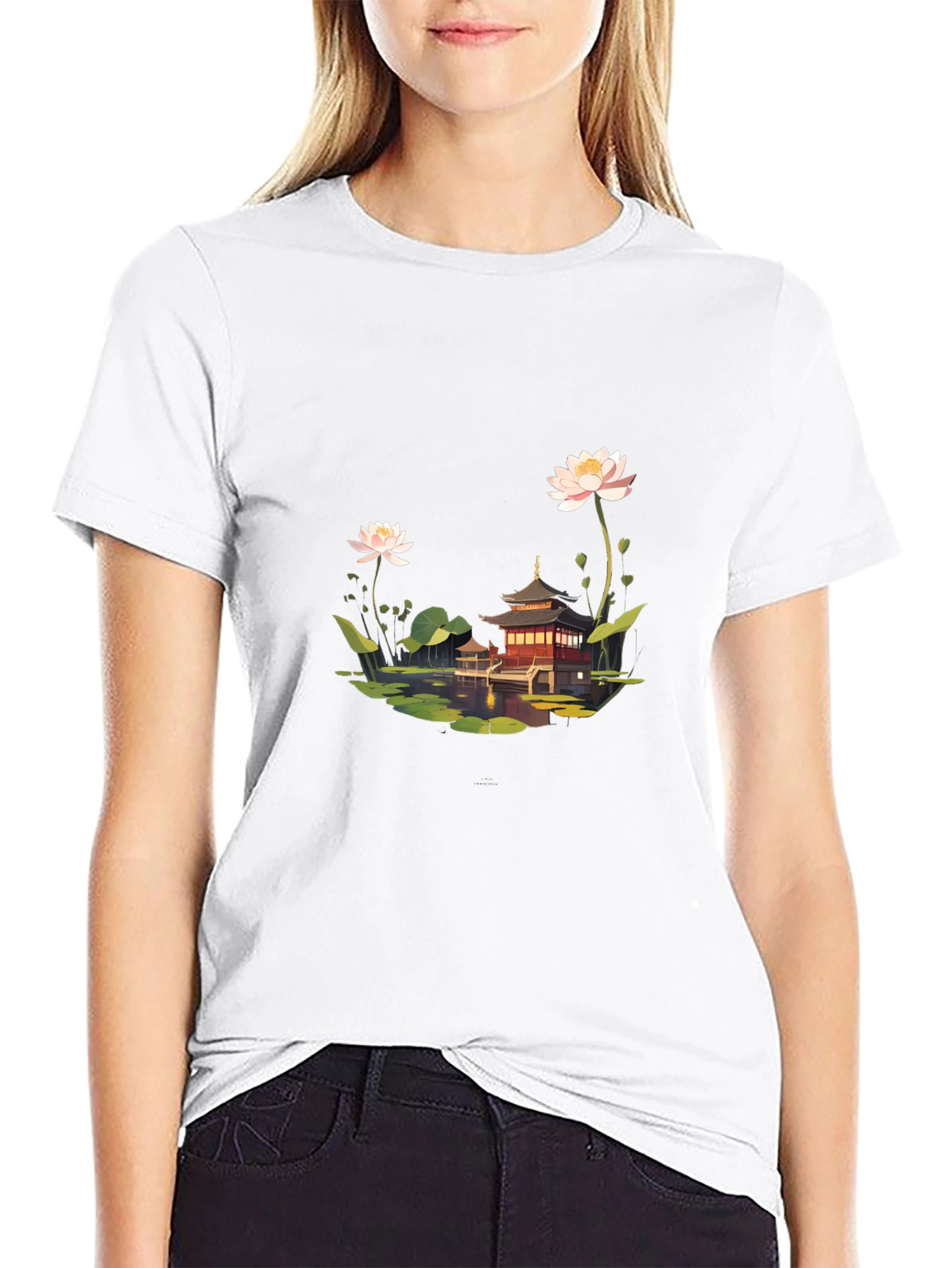 Lotus Pond Temple Black T-Shirt