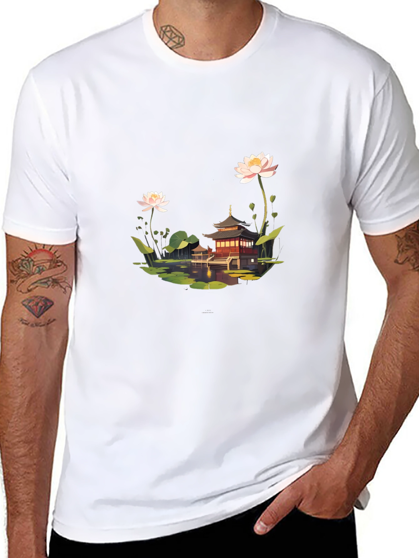 Lotus Pond Temple Black T-Shirt