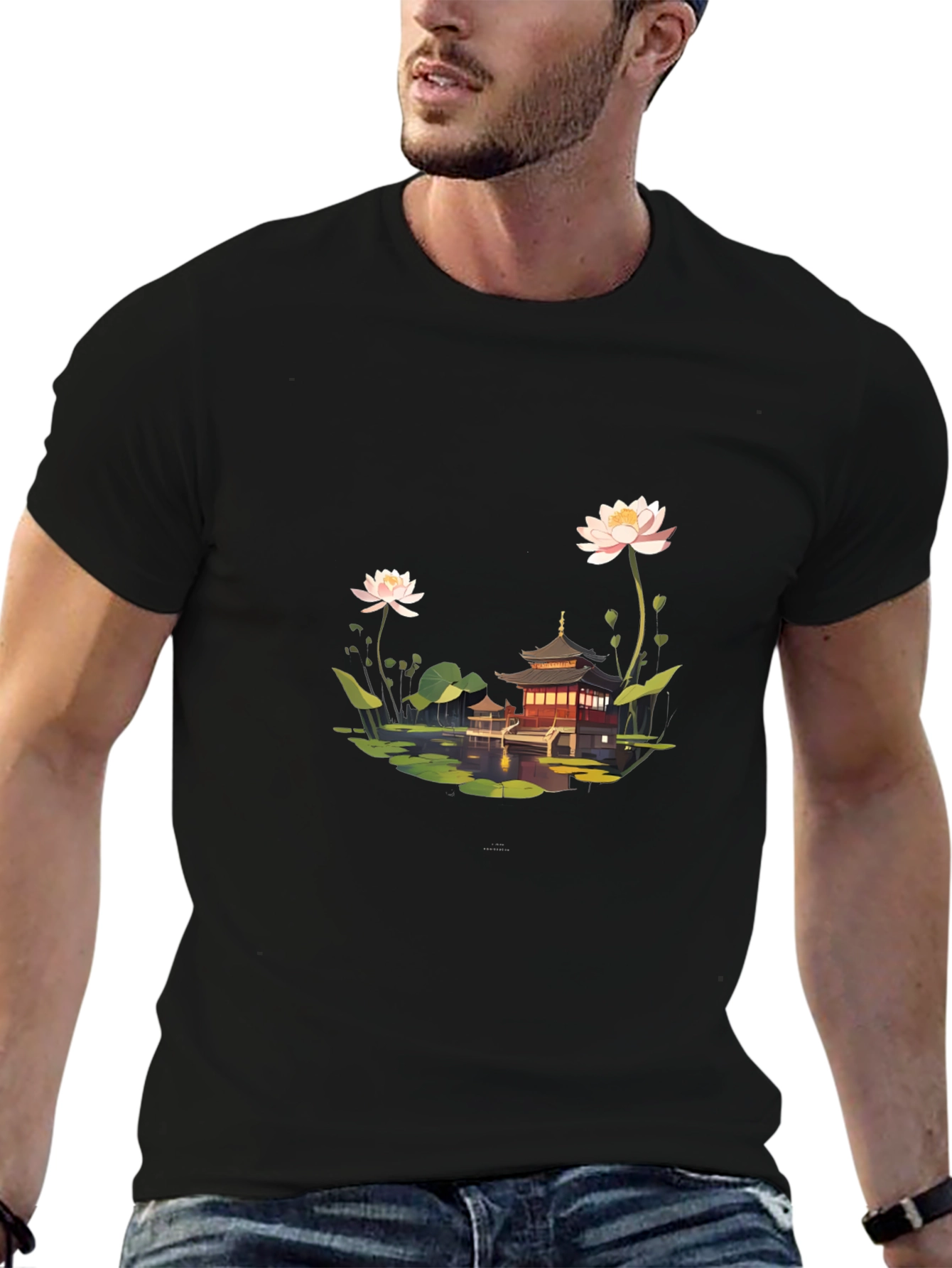 Lotus Pond Temple Black T-Shirt