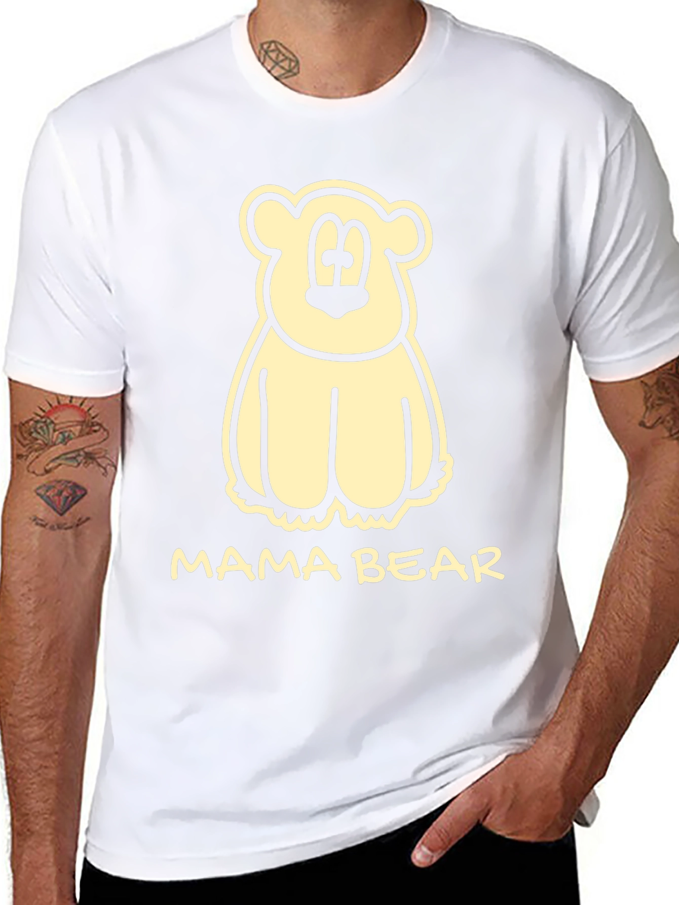 Mama Bear Graphic Tee - Cute Cartoon Bear T-Shirt