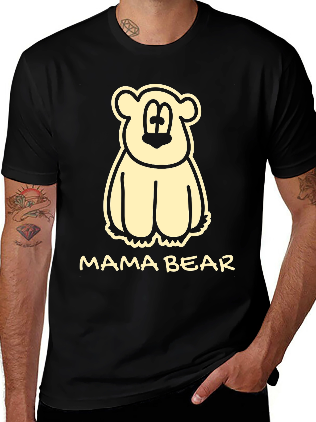 Mama Bear Graphic Tee - Cute Cartoon Bear T-Shirt