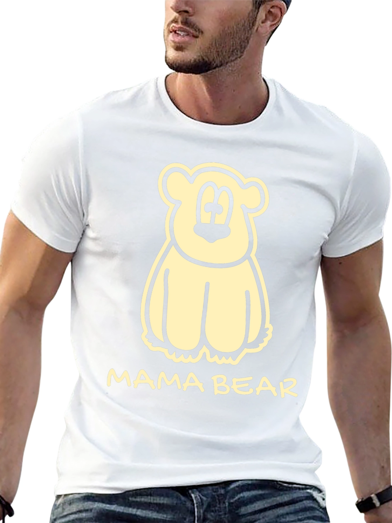 Mama Bear Graphic Tee - Cute Cartoon Bear T-Shirt