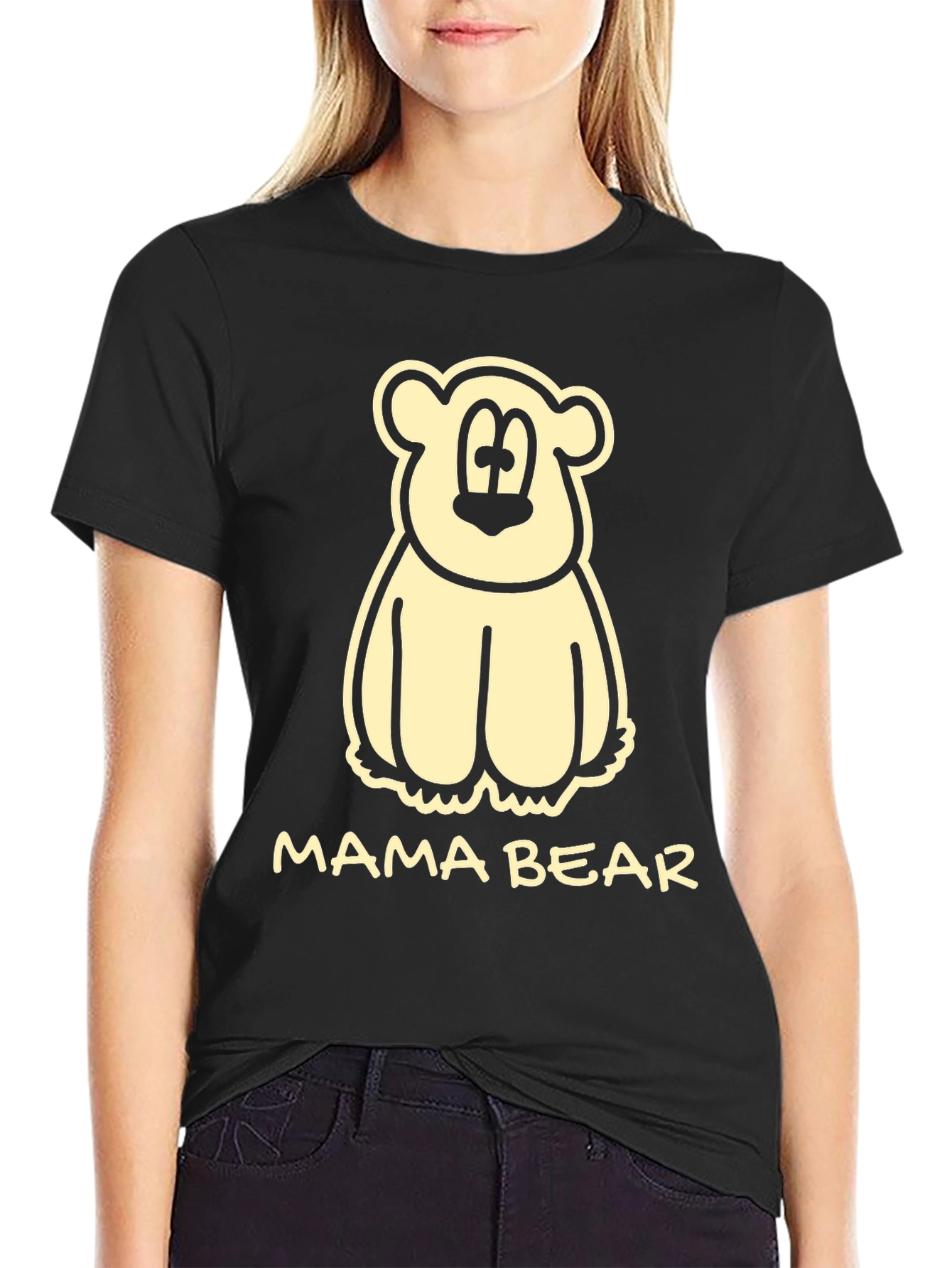 Mama Bear Graphic Tee - Cute Cartoon Bear T-Shirt