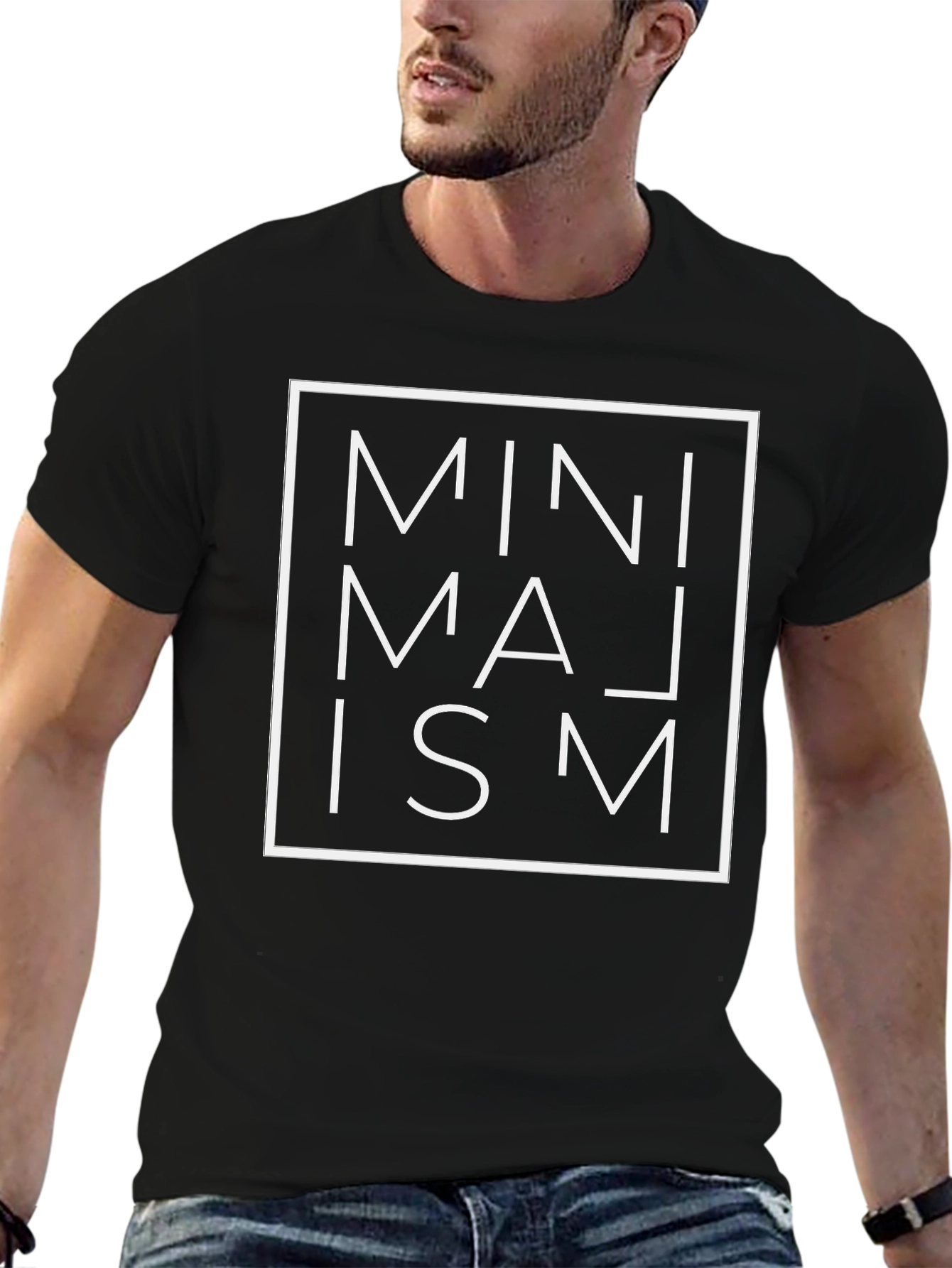 Minimalism Graphic Tee - Modern Square Design