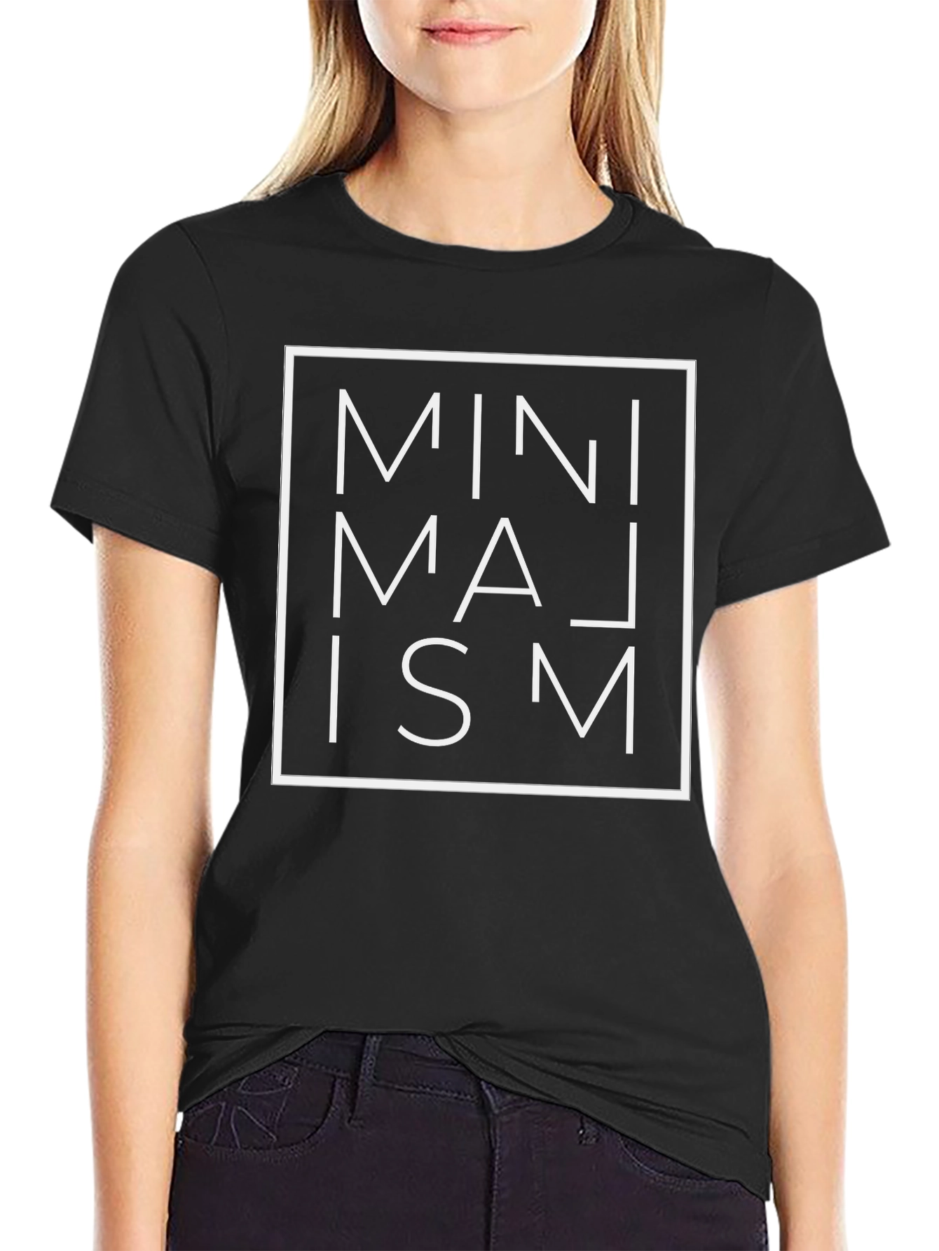 Minimalism Graphic Tee - Modern Square Design