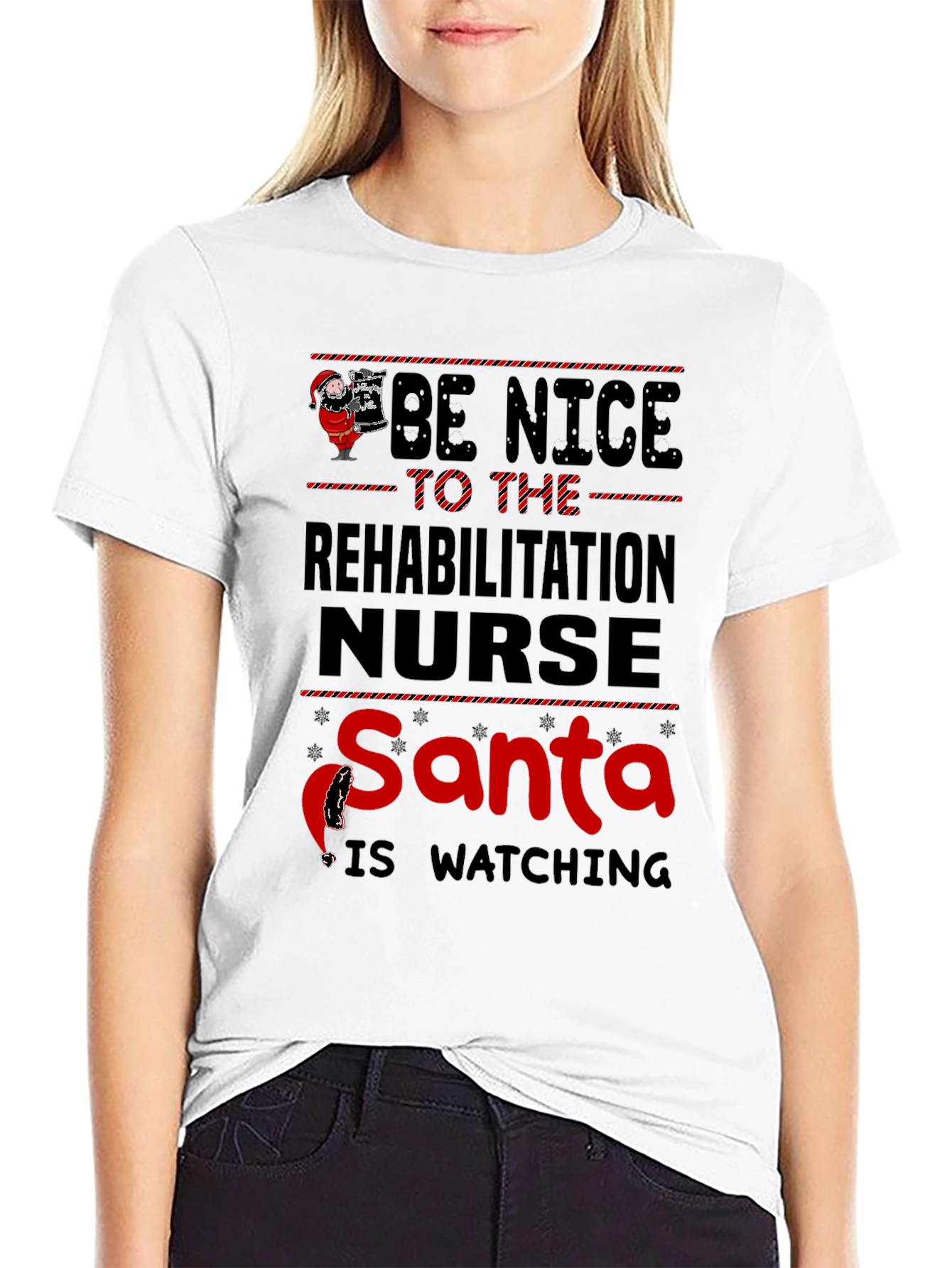 Rehabilitation Nurse Santa Watching T-Shirt