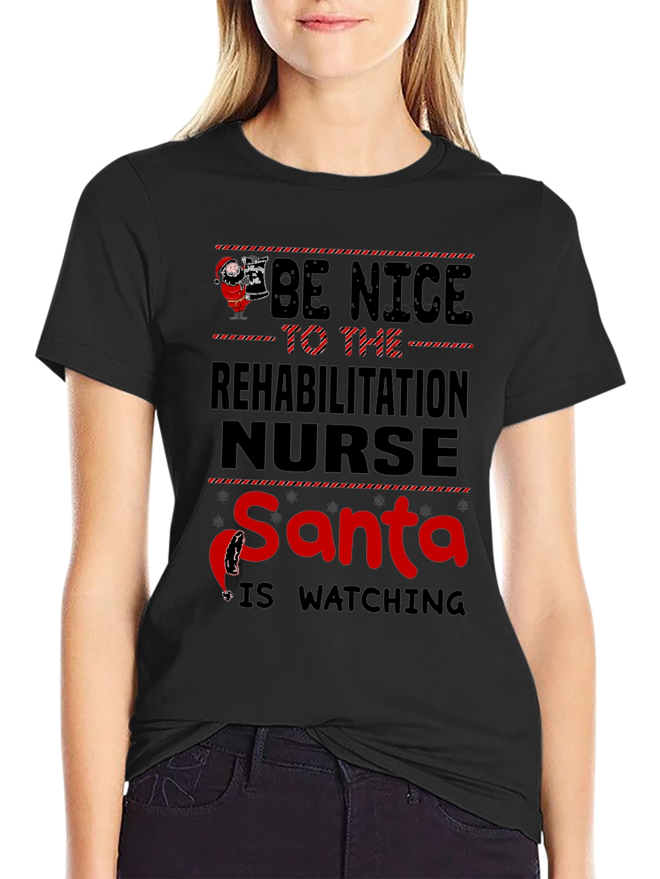 Rehabilitation Nurse Santa Watching T-Shirt