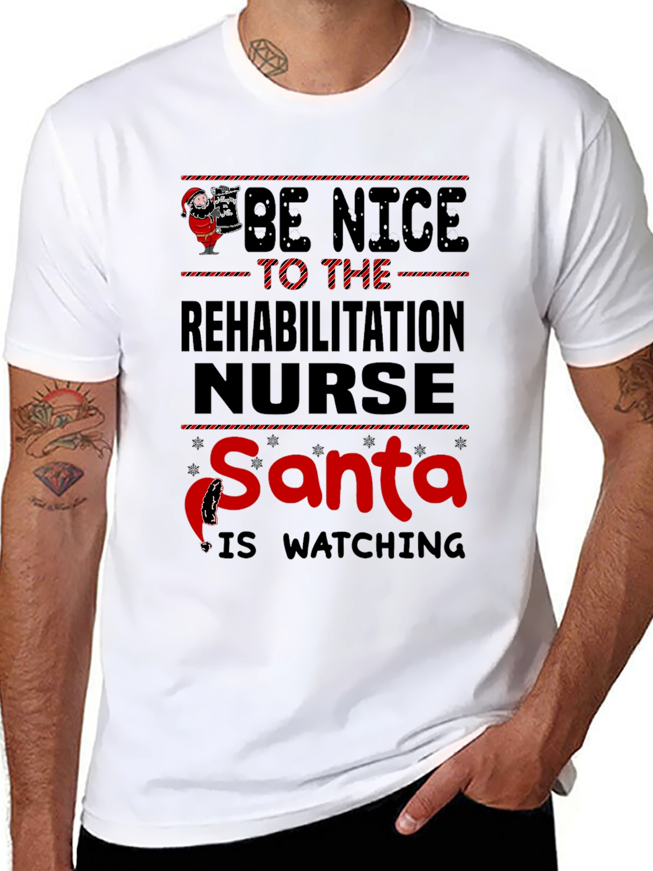 Rehabilitation Nurse Santa Watching T-Shirt