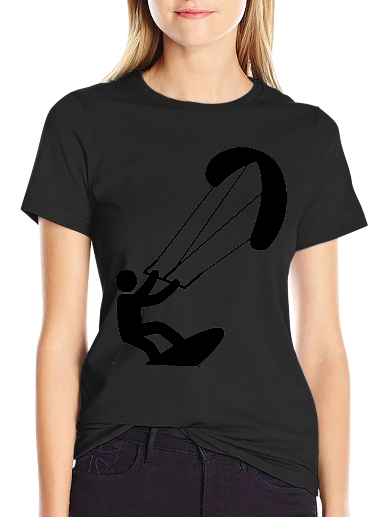 Kite Surfer T-Shirt - Black Graphic Tee
