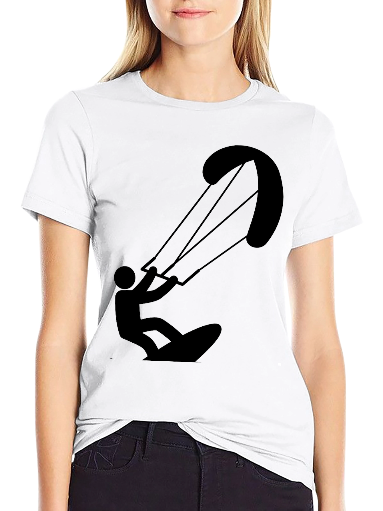 Kite Surfer T-Shirt - Black Graphic Tee