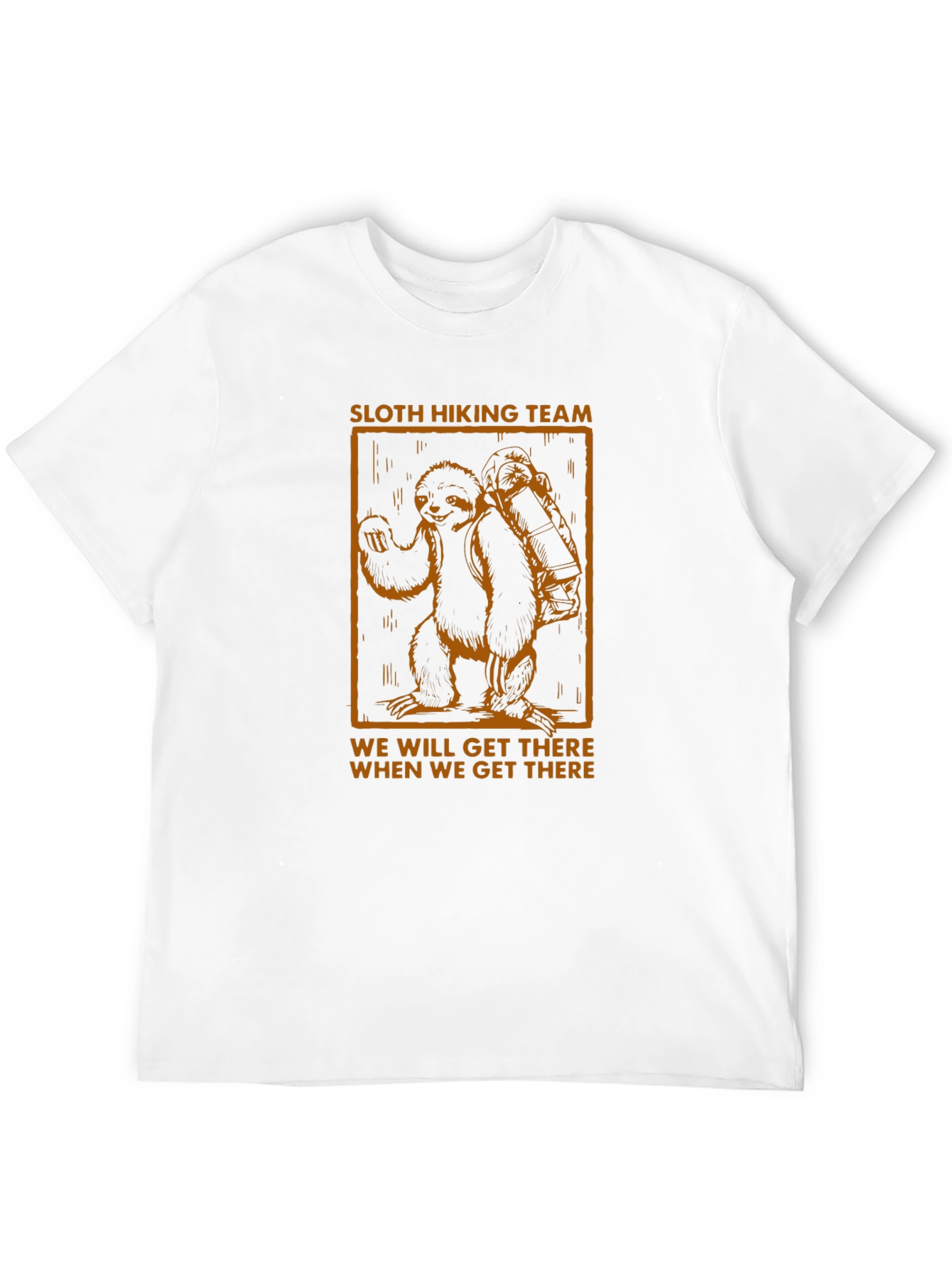 Sloth Hiking Team Graphic T-Shirt - Mens Black Tee
