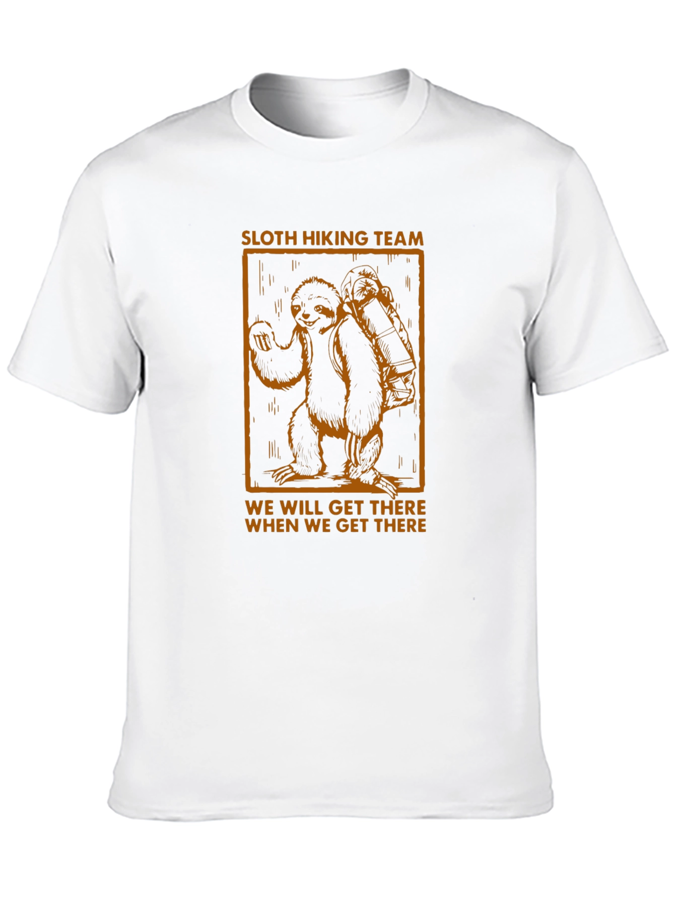 Sloth Hiking Team Graphic T-Shirt - Mens Black Tee