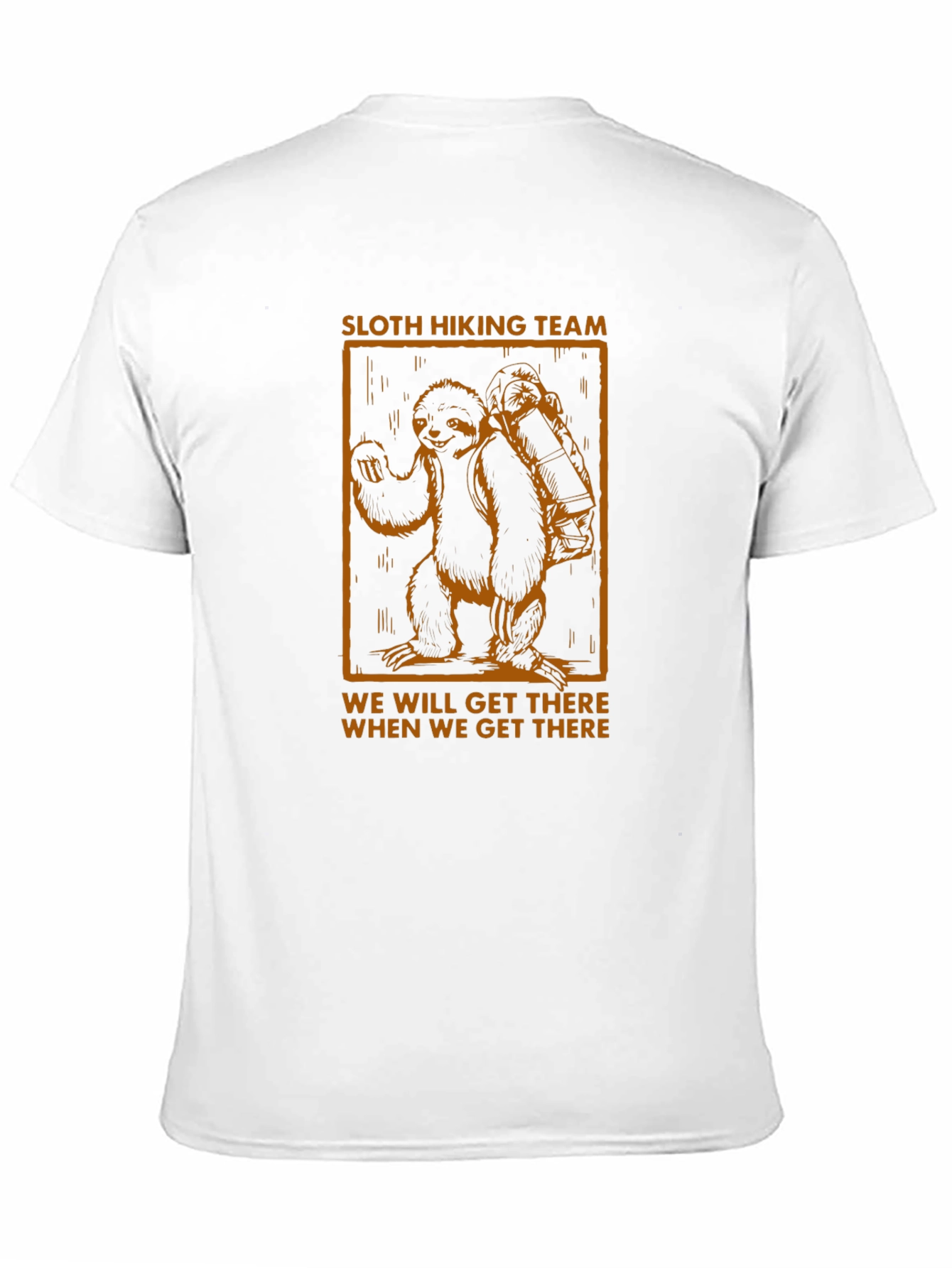 Sloth Hiking Team Graphic T-Shirt - Mens Black Tee