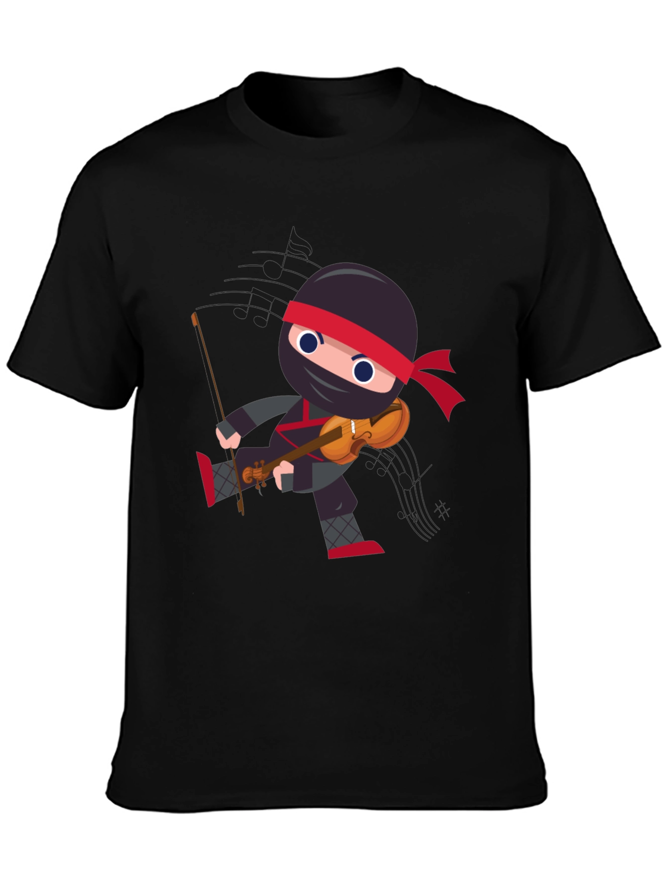 Ninja Violinist Black T-Shirt