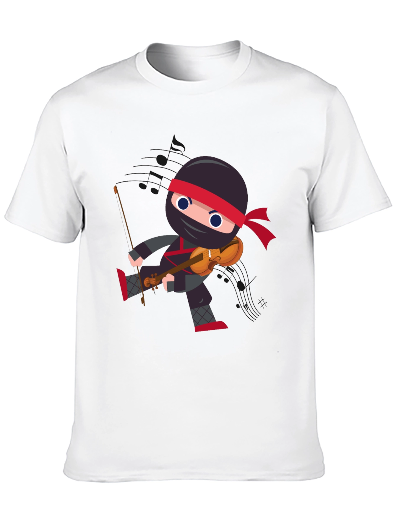 Ninja Violinist Black T-Shirt