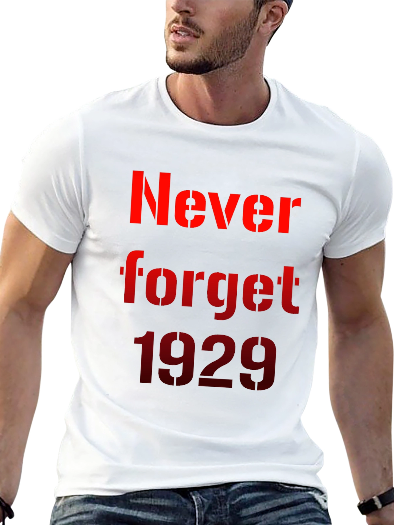 Never Forget 1929 T-Shirt - Black Cotton Tee